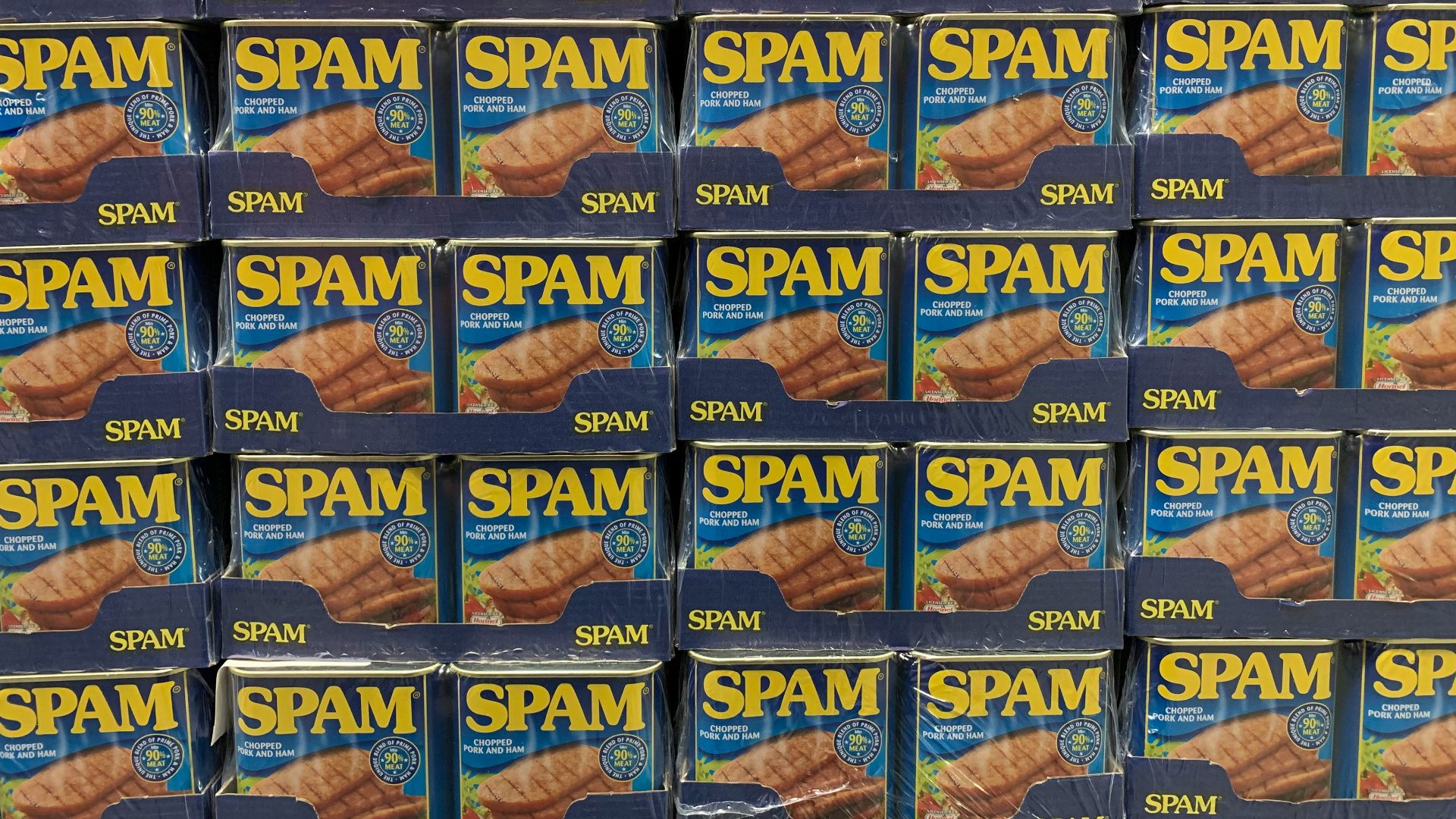 blue and brown cardboard boxes