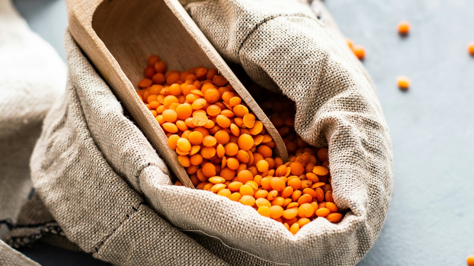 orange beans in sack