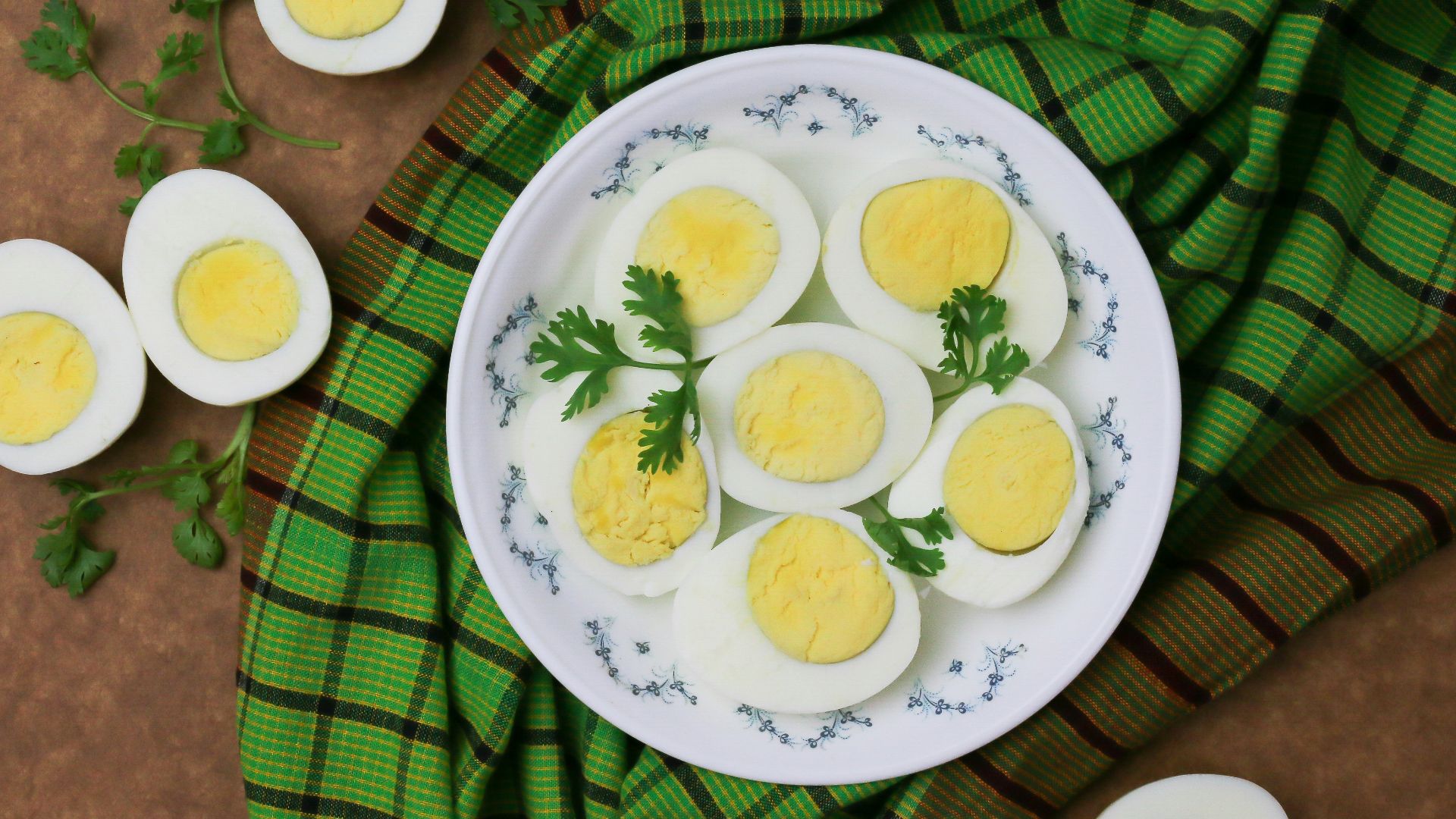 white and green floral round plate