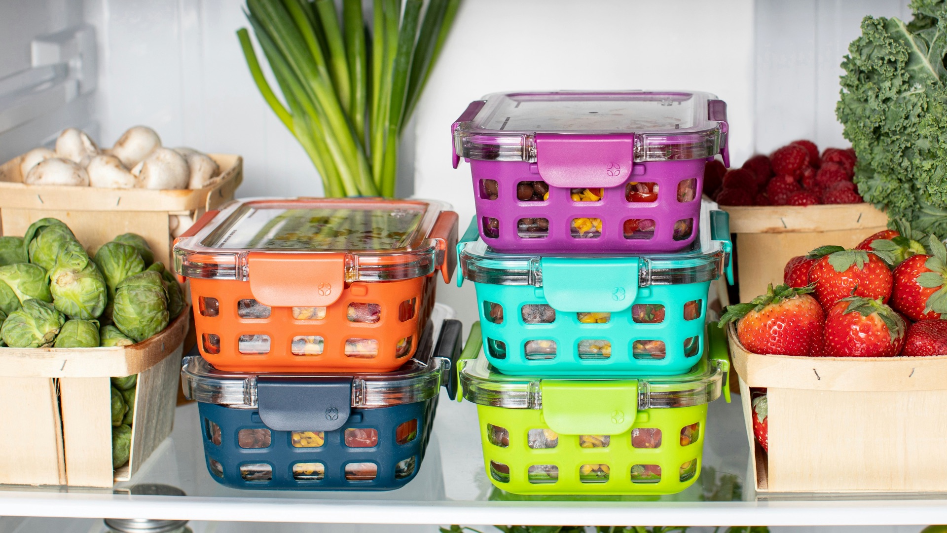 green and pink plastic container