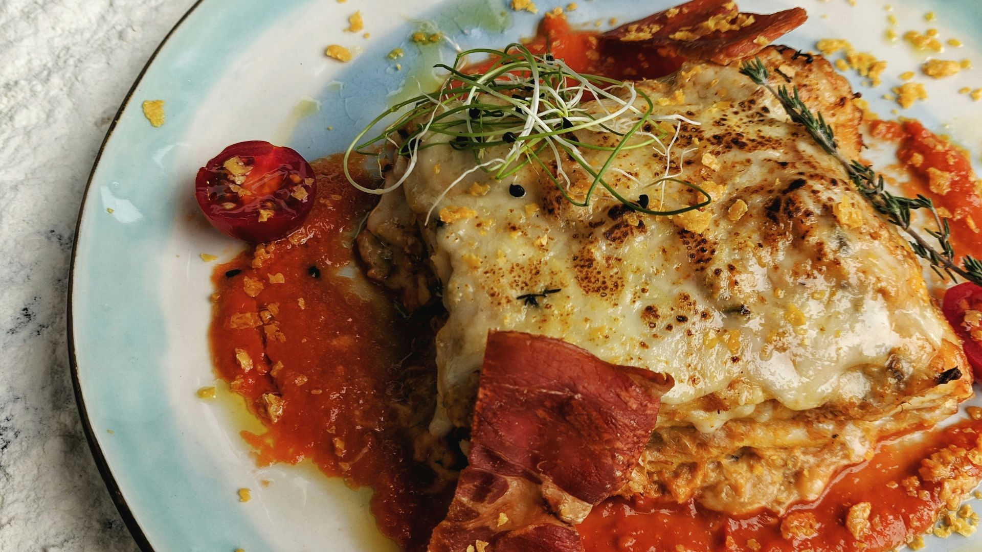 cooked food with sauce