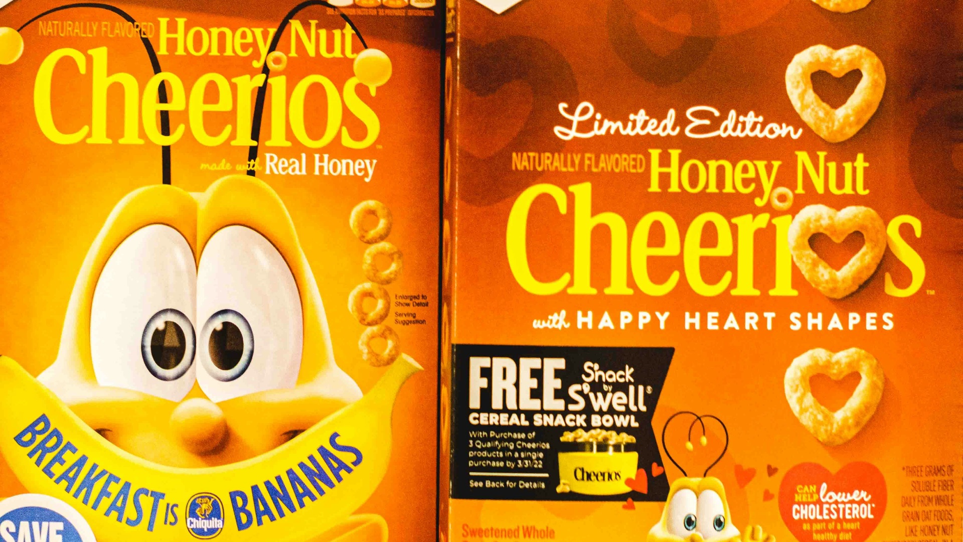 a display of cheerios cereal in a store