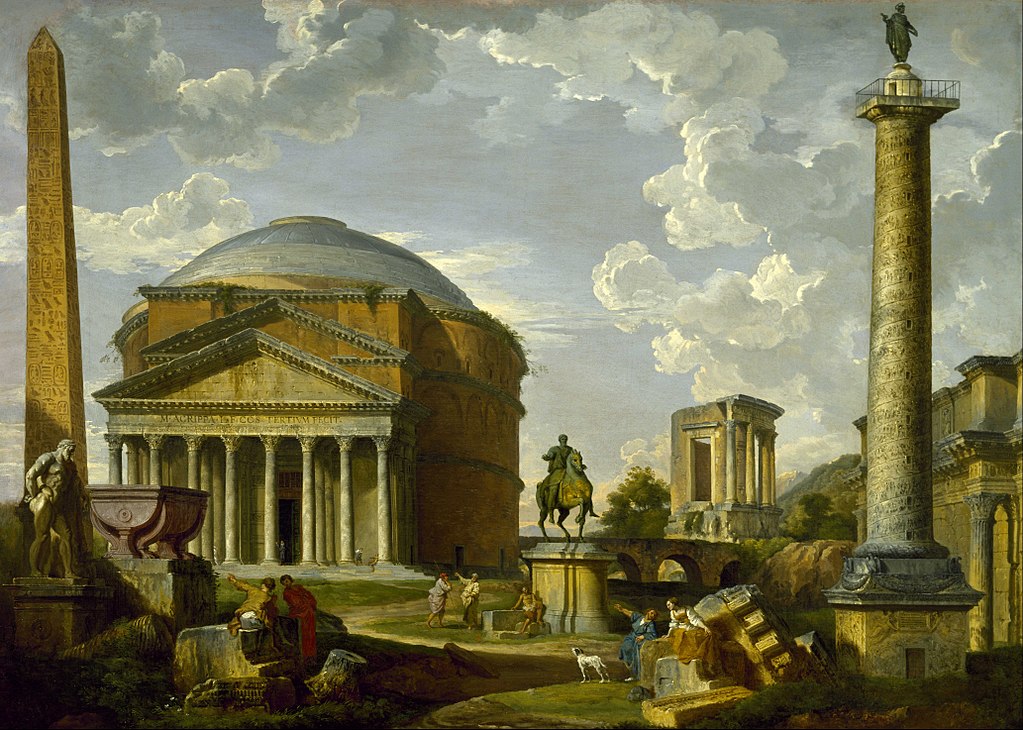 1024px-Giovanni_Pauolo_Panini_-_Fantasy_View_with_the_Pantheon_and_other_Monuments_of_Ancient_Rome_-_Google_Art_Project.jpg