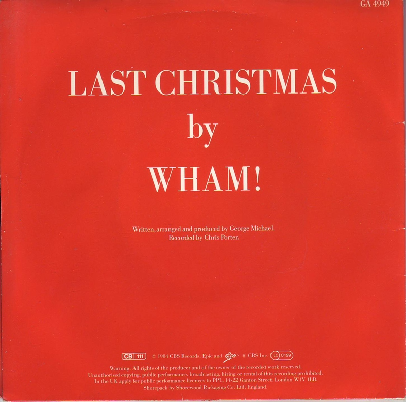 Last Christmas By Wham Uk Gatefold Back Cover