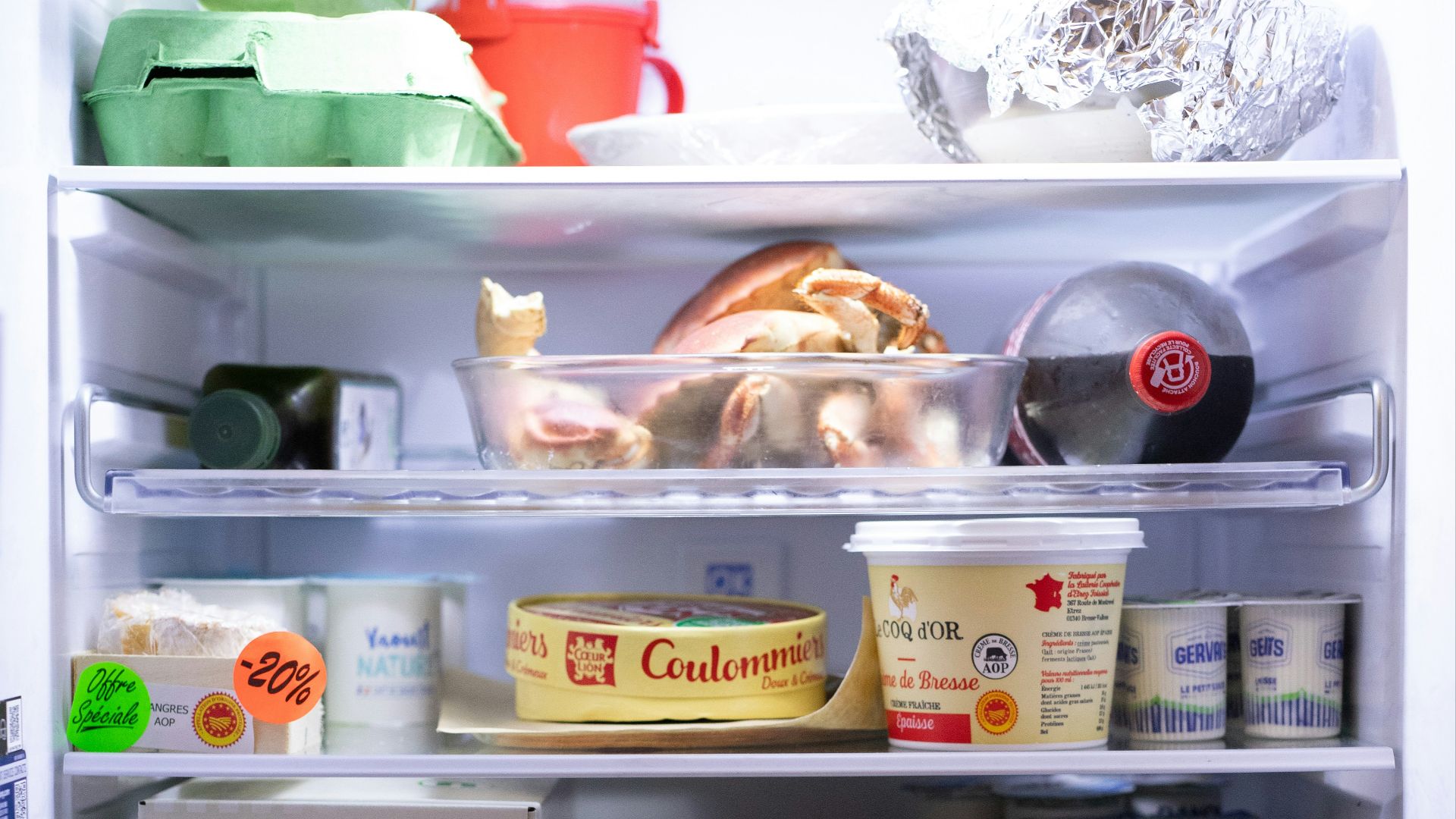 an open refrigerator filled with lots of food