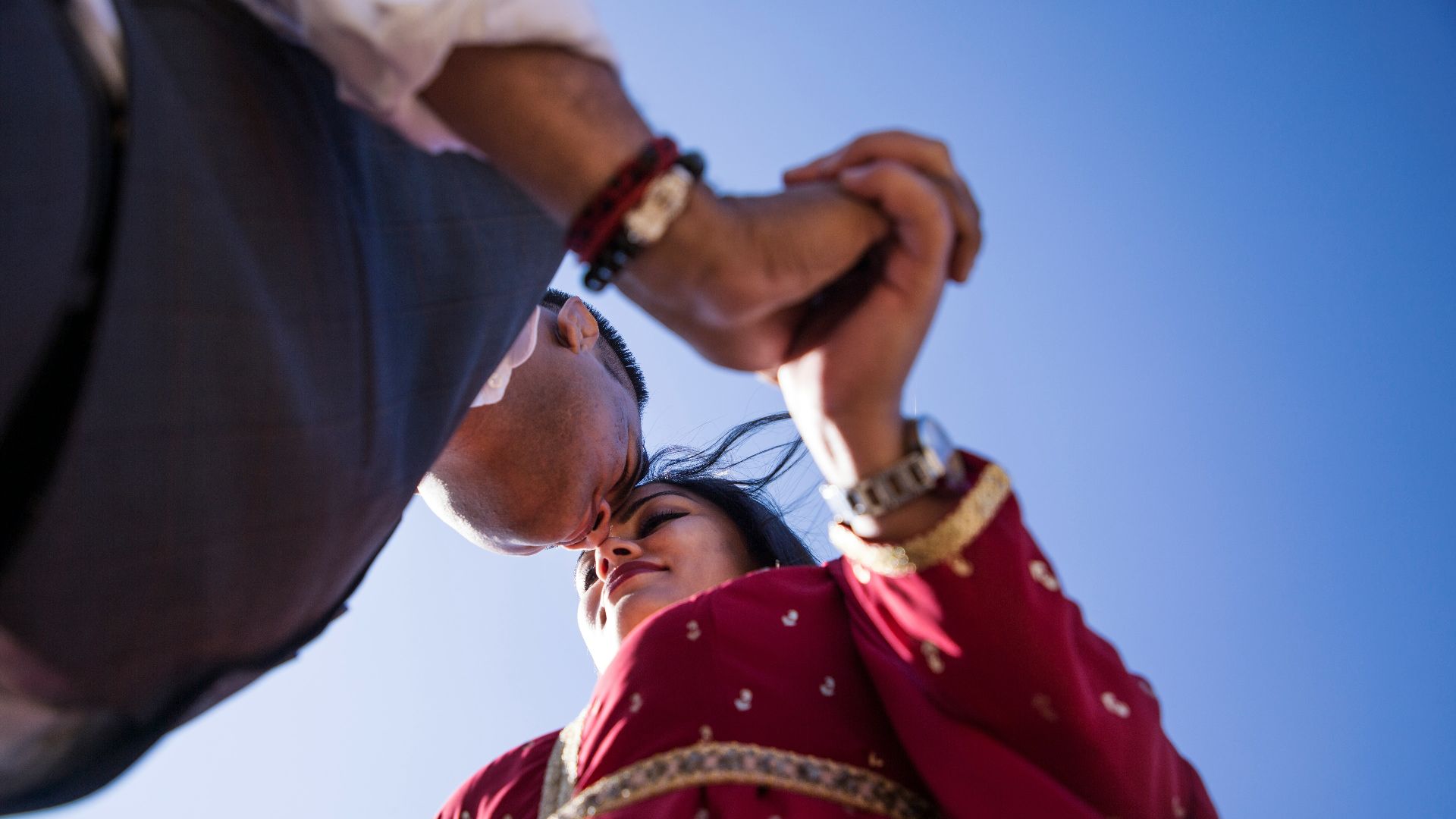 woman in red long sleeve shirt