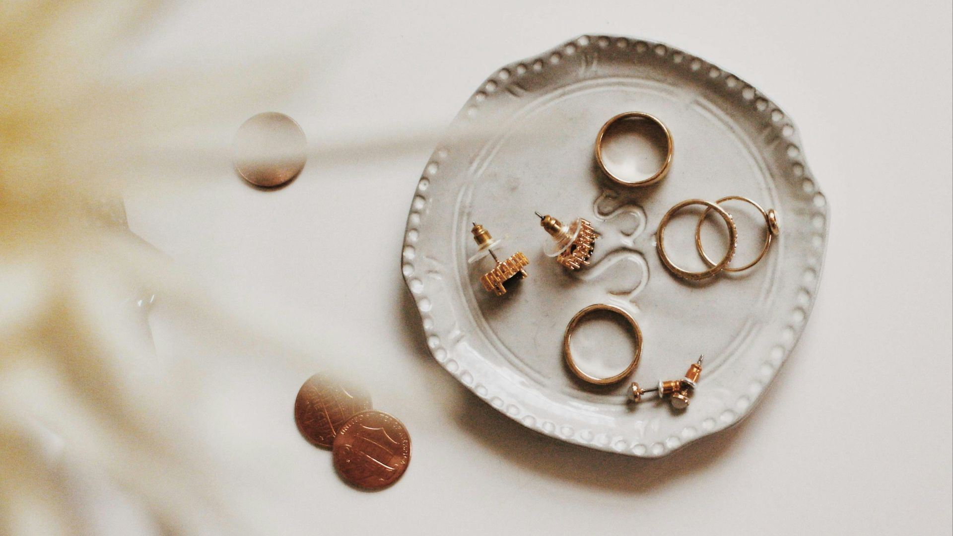 gold-colored jewelries