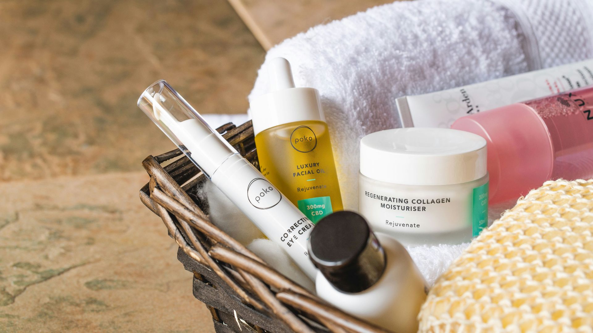 white and gold plastic bottles on brown wooden table