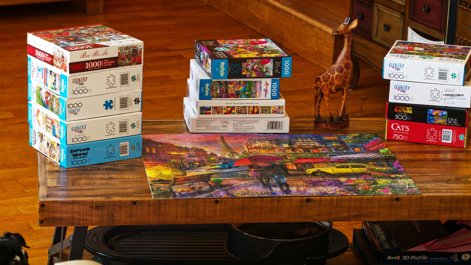 white and red cardboard boxes on brown wooden table