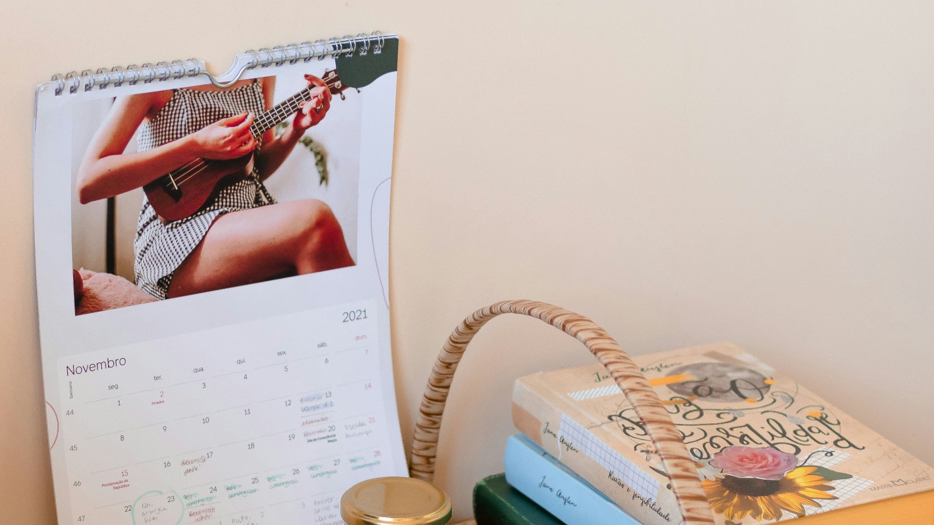 a bedroom with a bed and desk in a small room