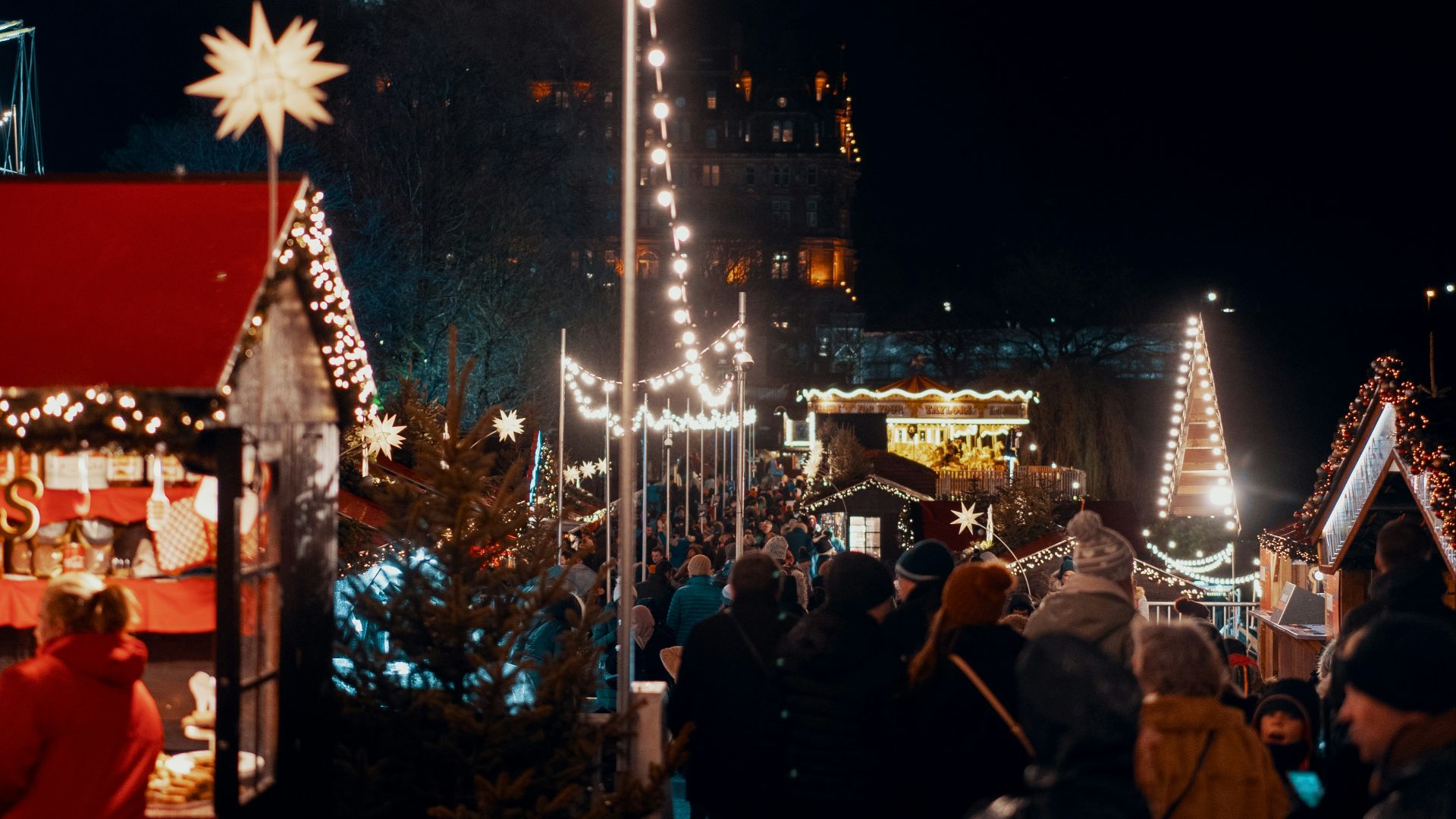 people on amusement park during night time