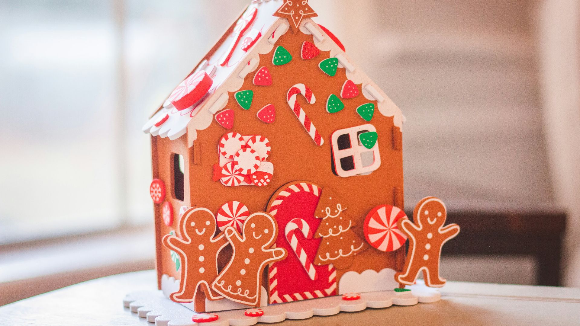 red and white polka dot house miniature