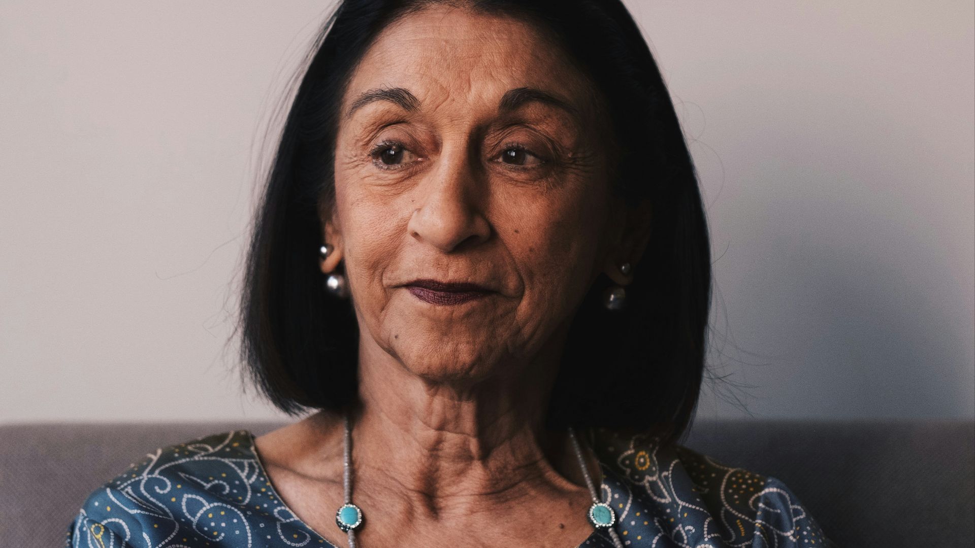 woman wearing blue top