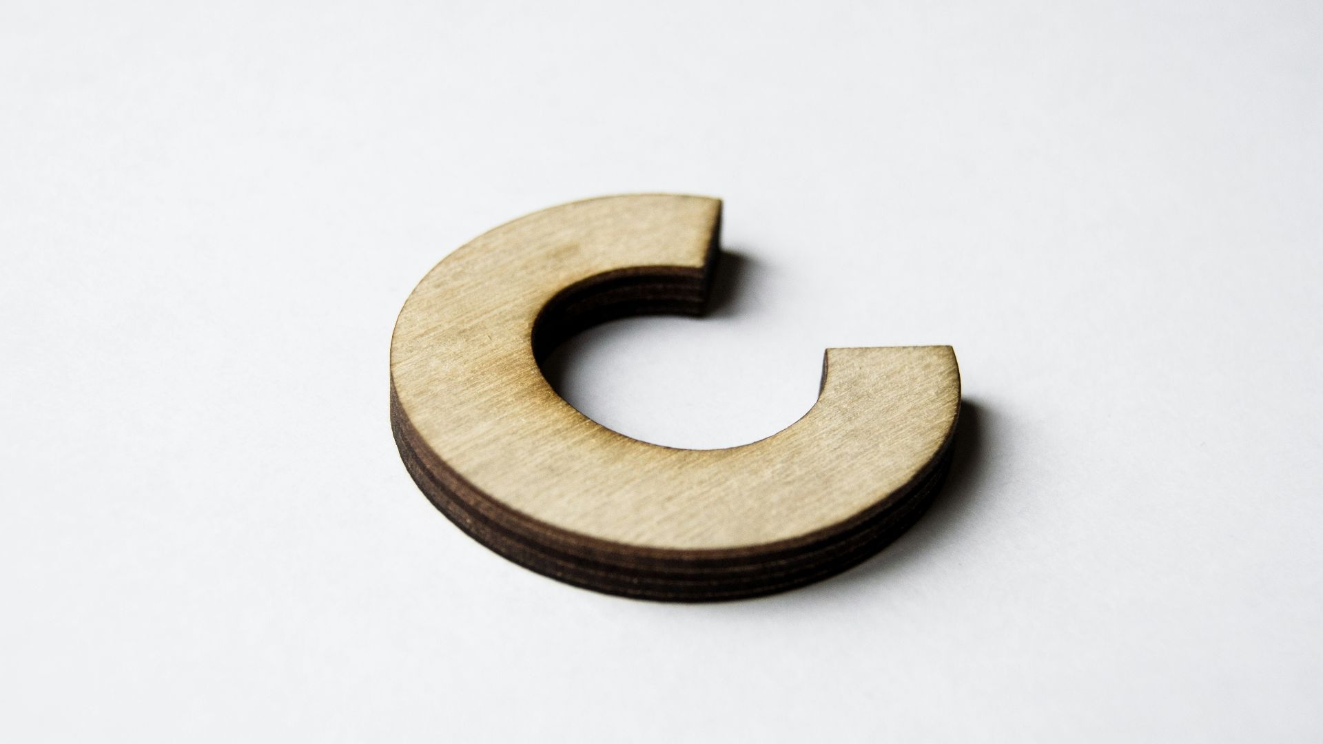 brown wooden letter c decor