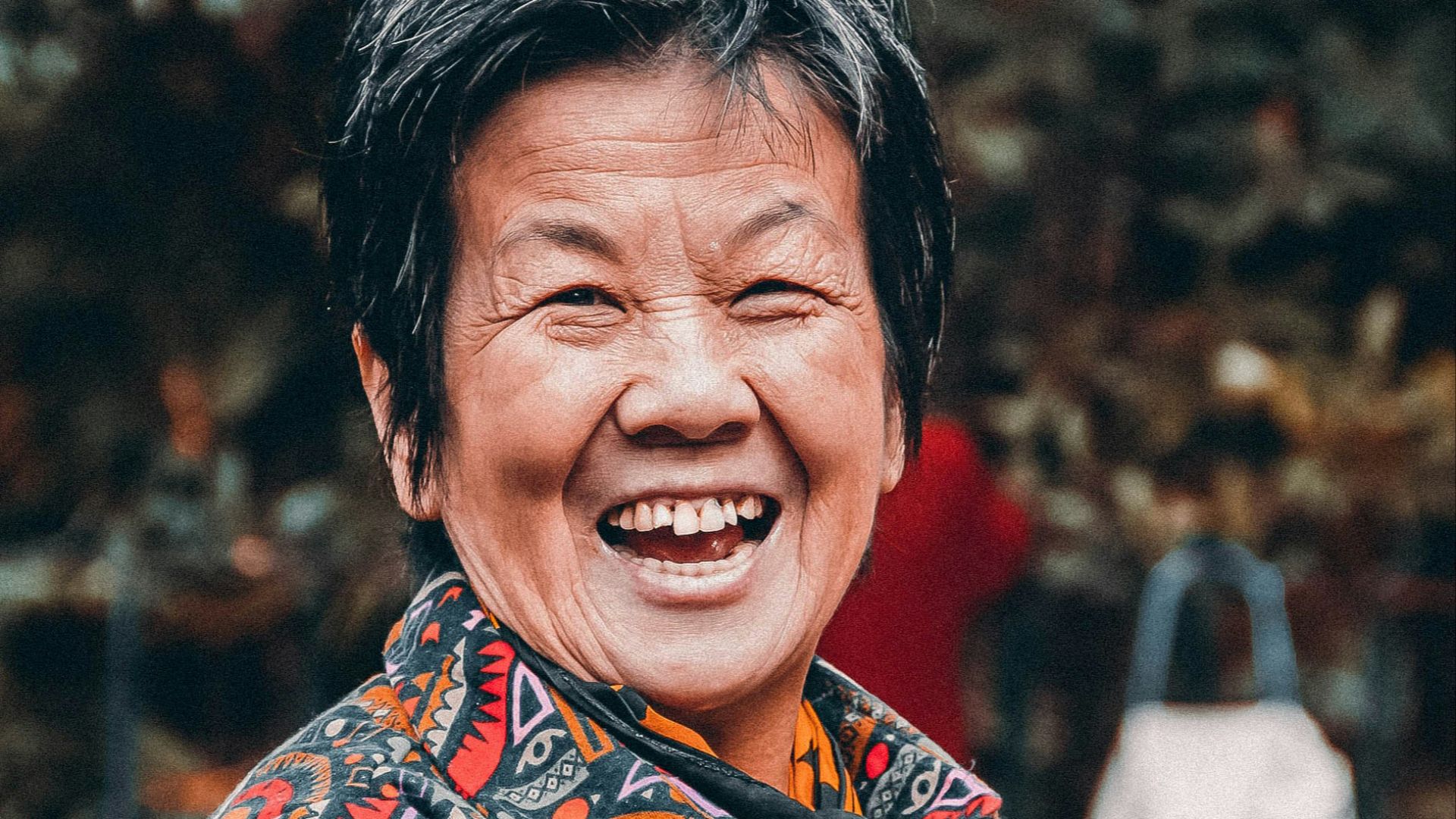 a woman with a smile on her face