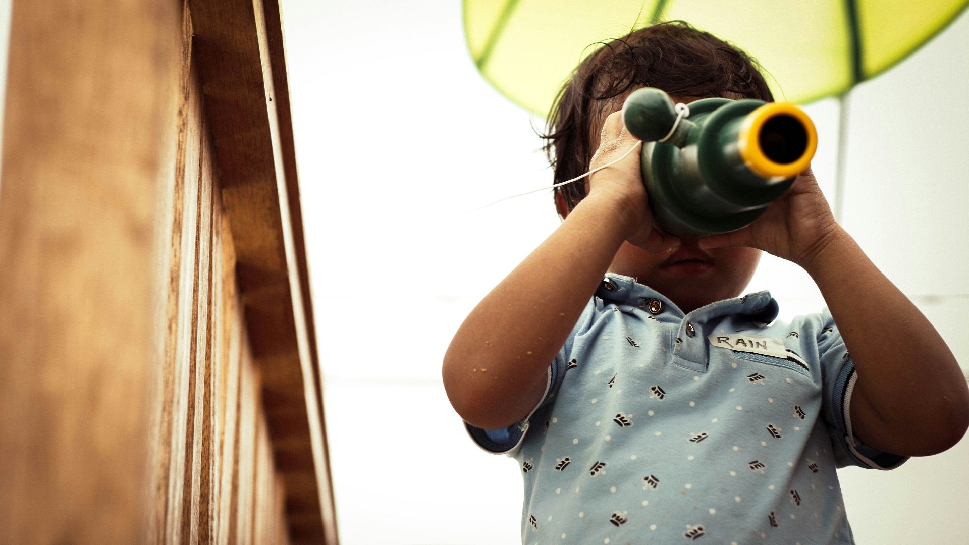 toddler using monoscope
