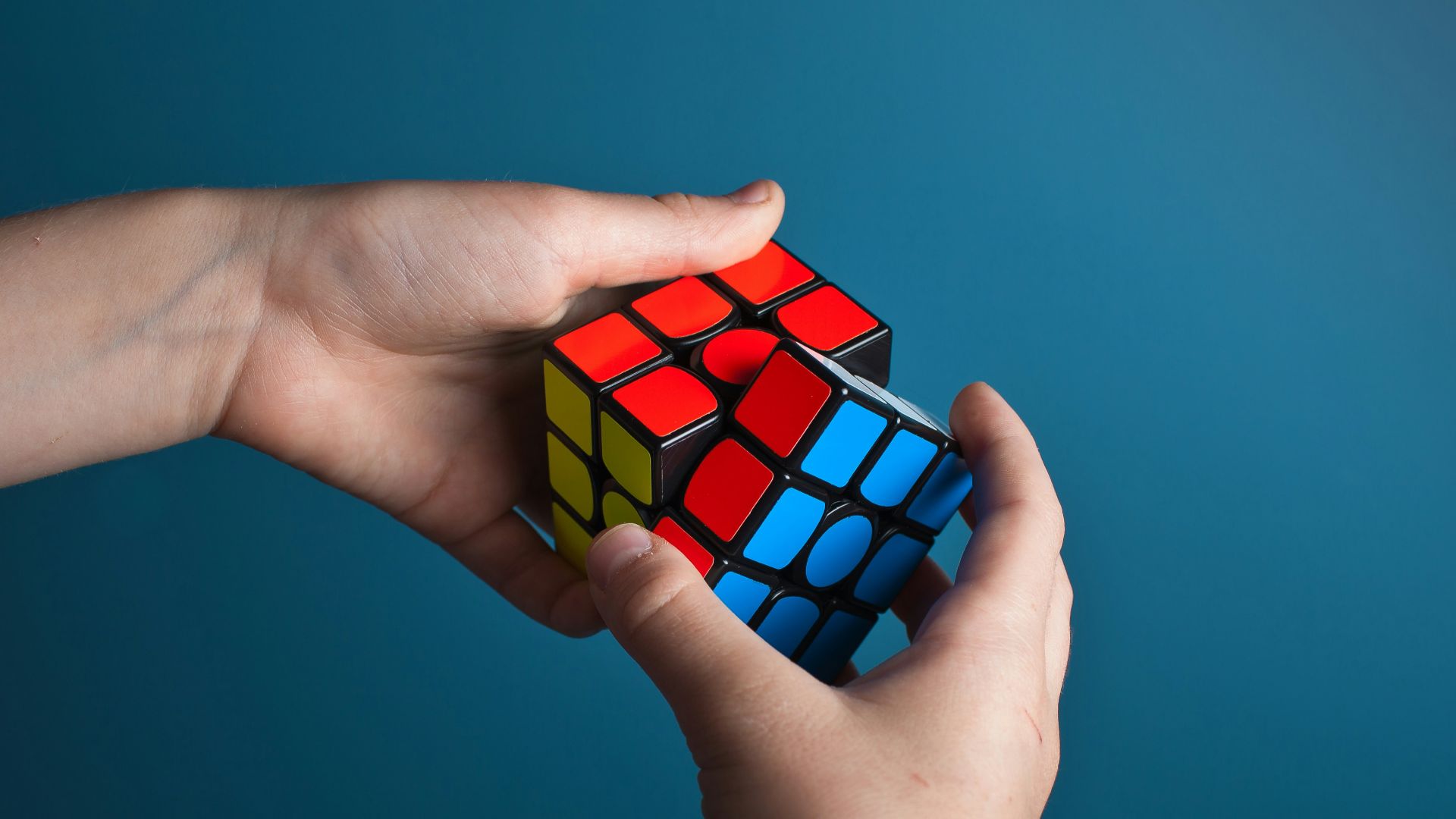 person playing magic cube