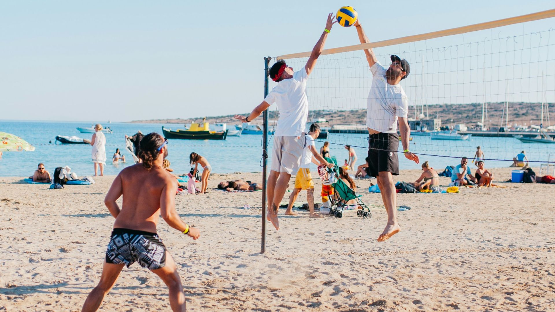 people playing volleyball