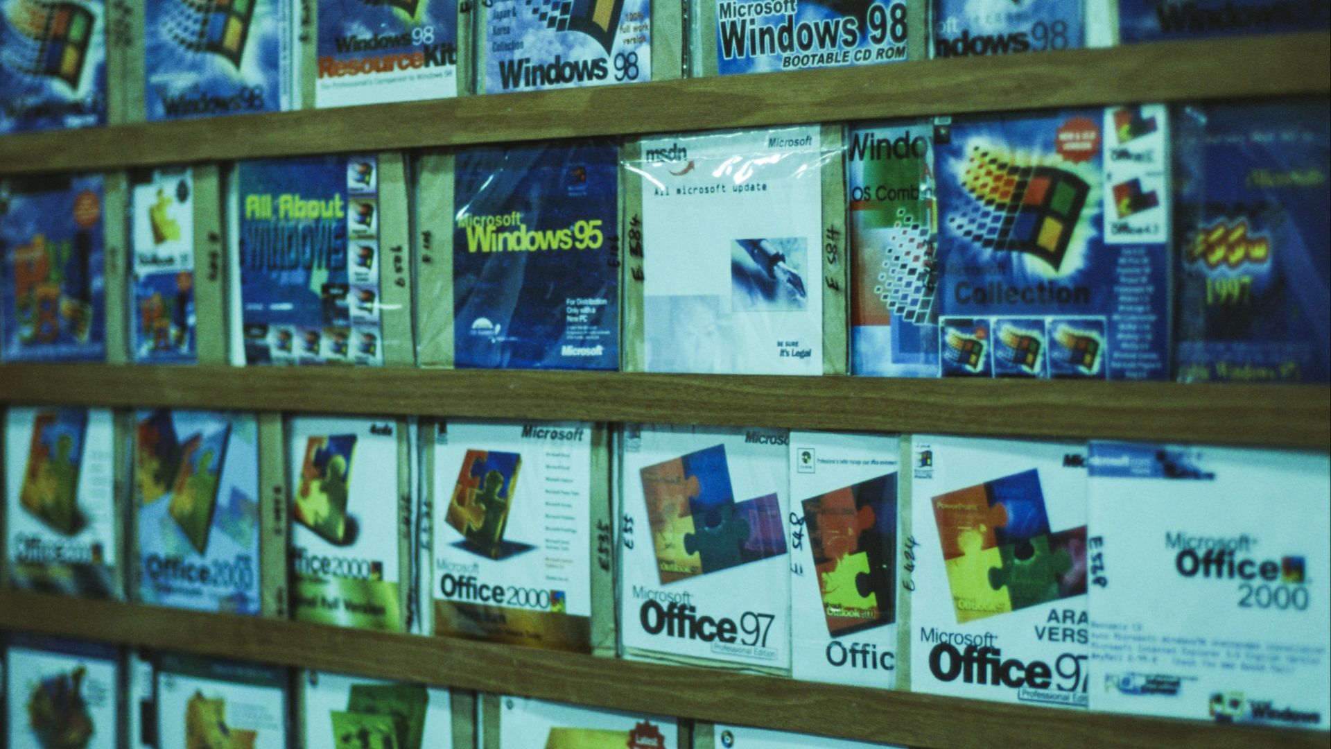 A display of video games in a store