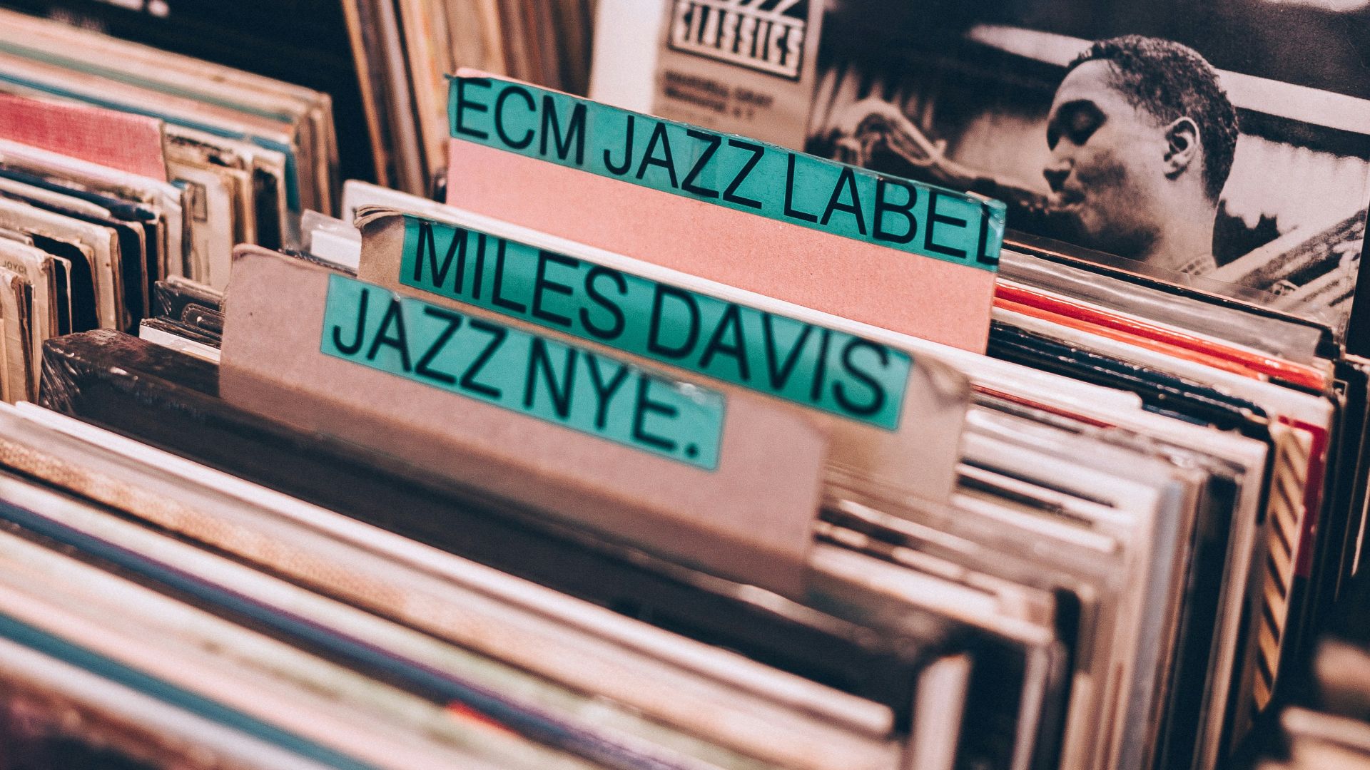 assorted-title of vinyl records