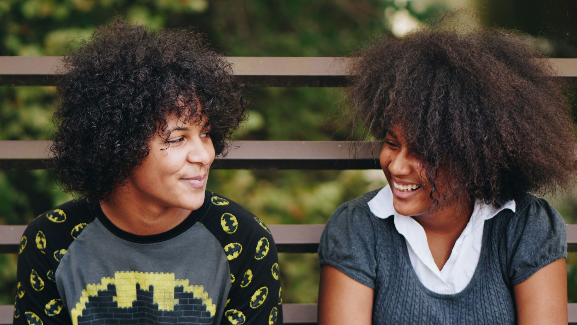 two persons staring at each other