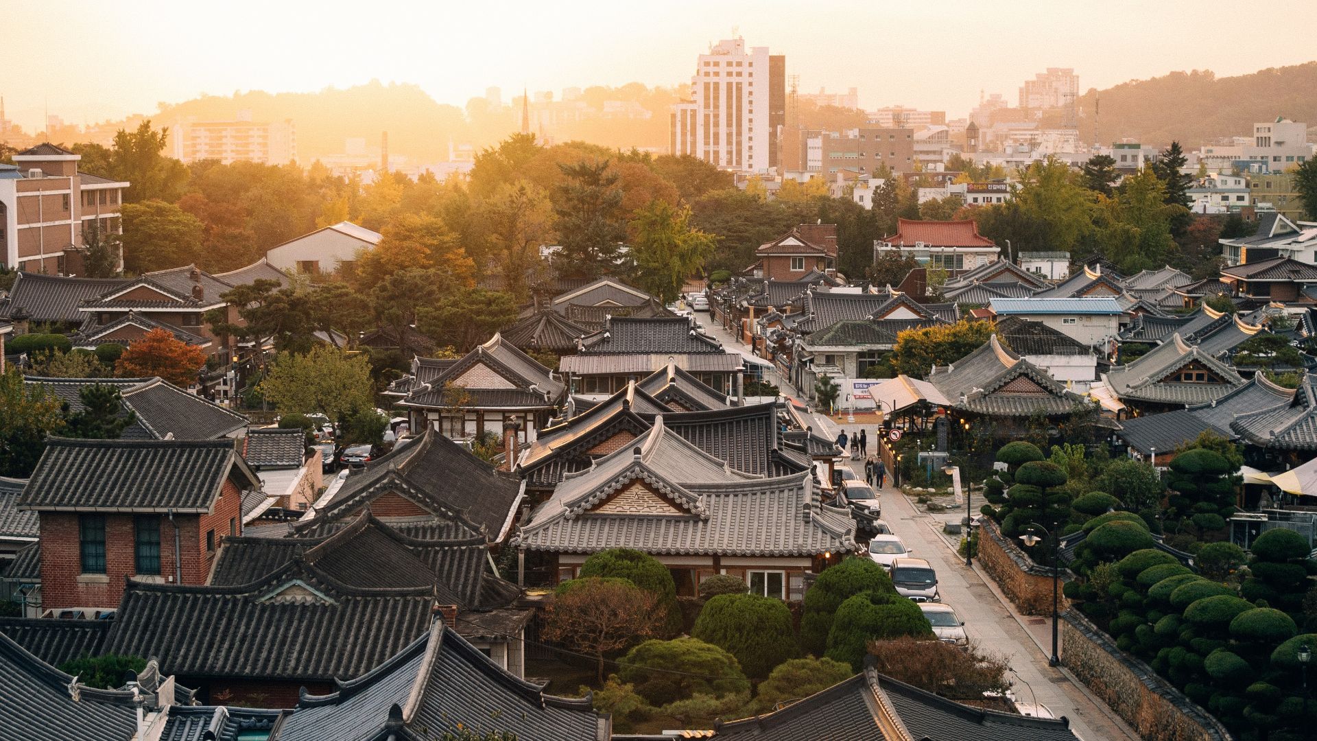aerial view photography of houses during golden hour