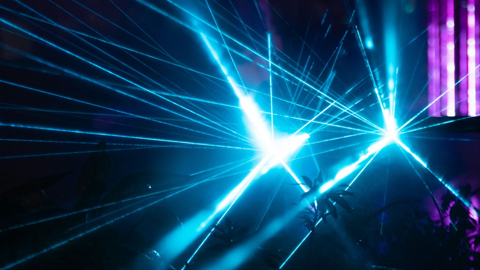 blue and purple light on stage