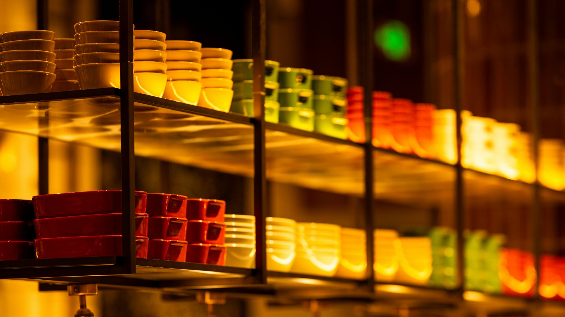 A rack filled with lots of lights hanging from it's sides