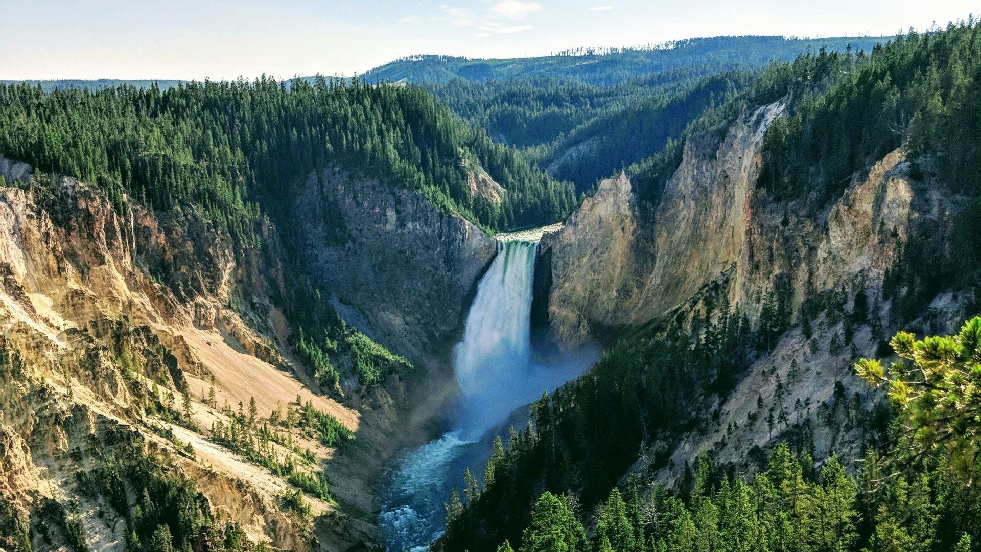 waterfalls and mountain