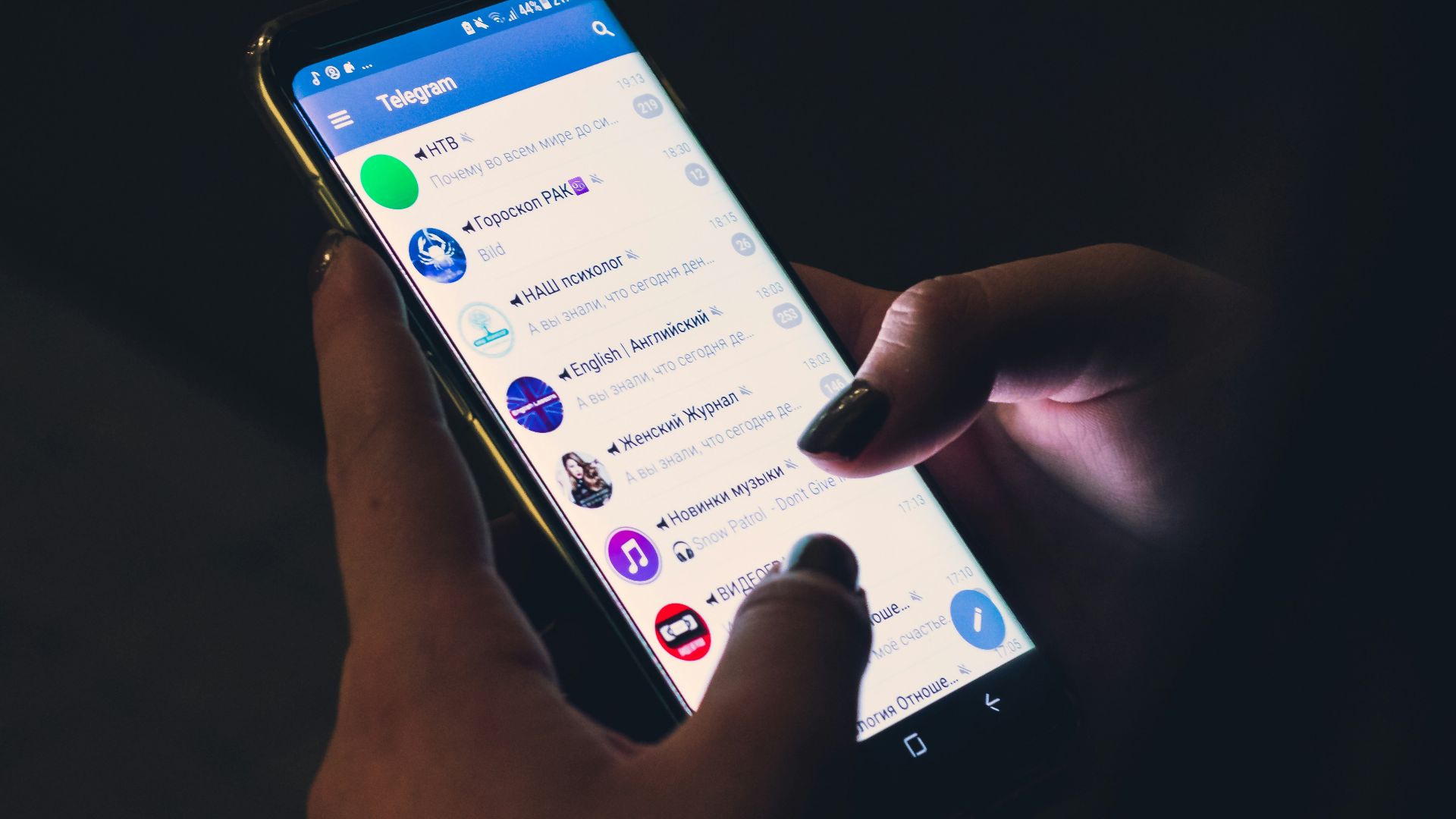 person using smartphone