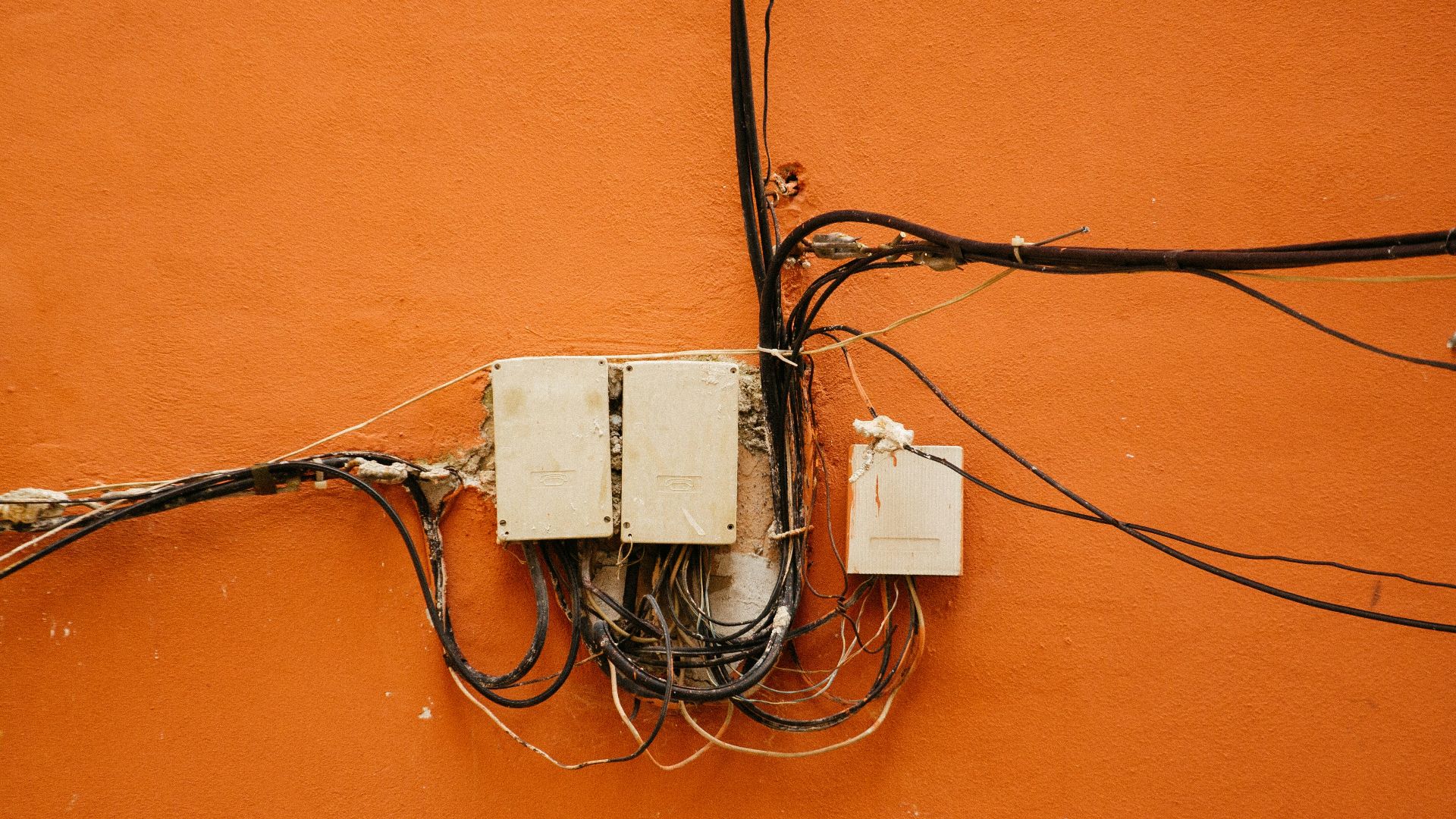 white and black electric wires