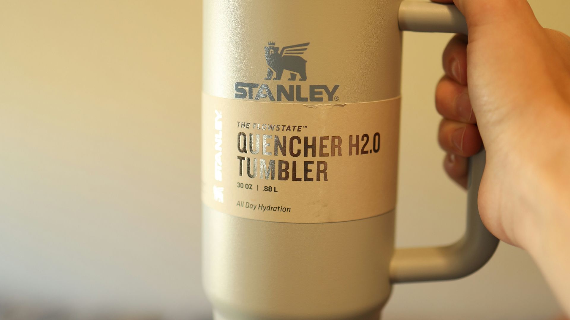 a person holding a coffee cup in their hand