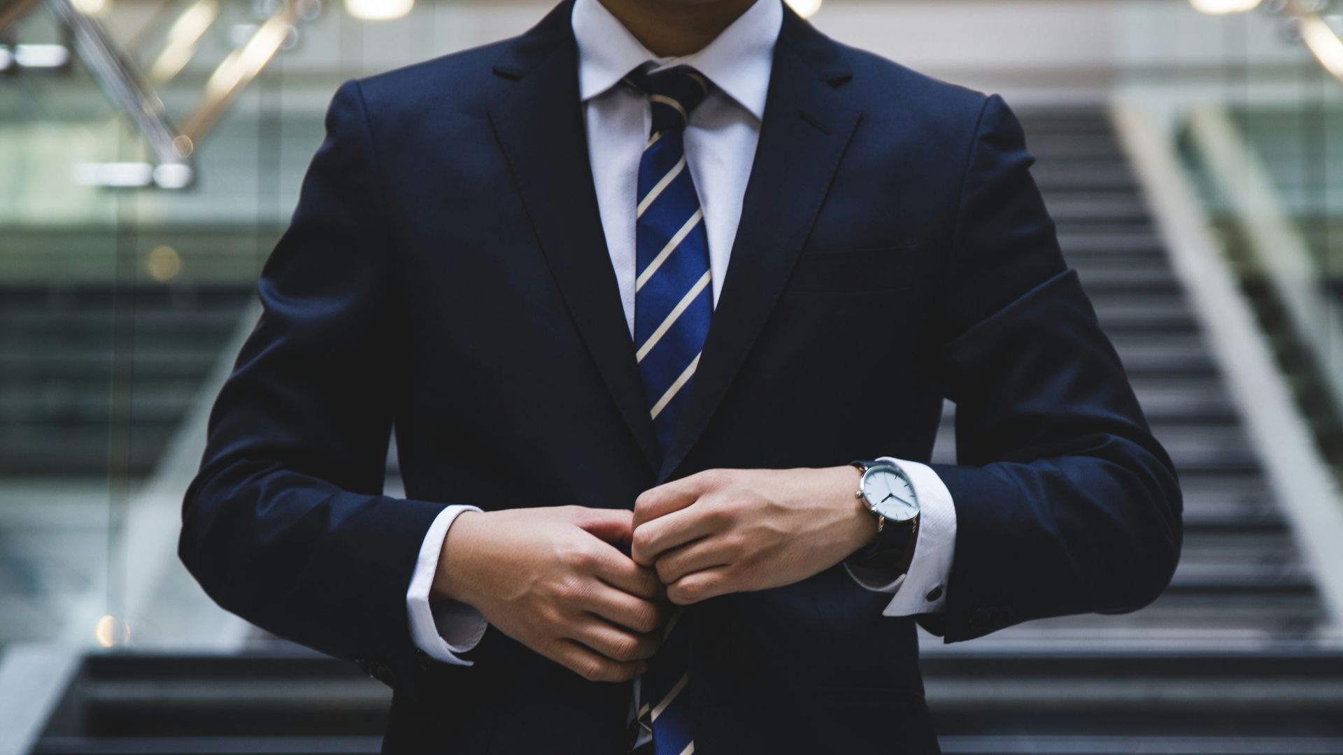 person standing near the stairs