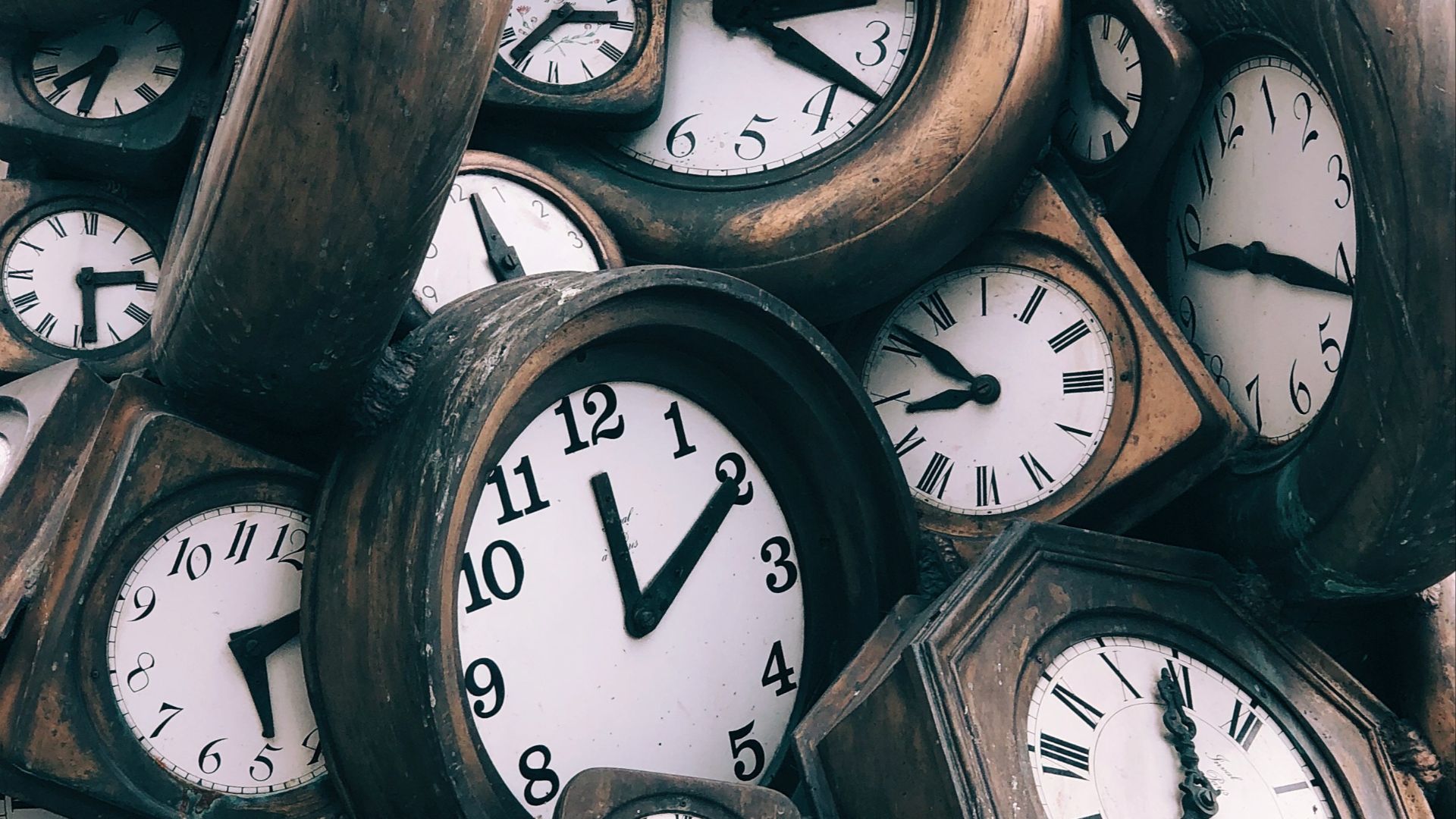 brown-and-white clocks