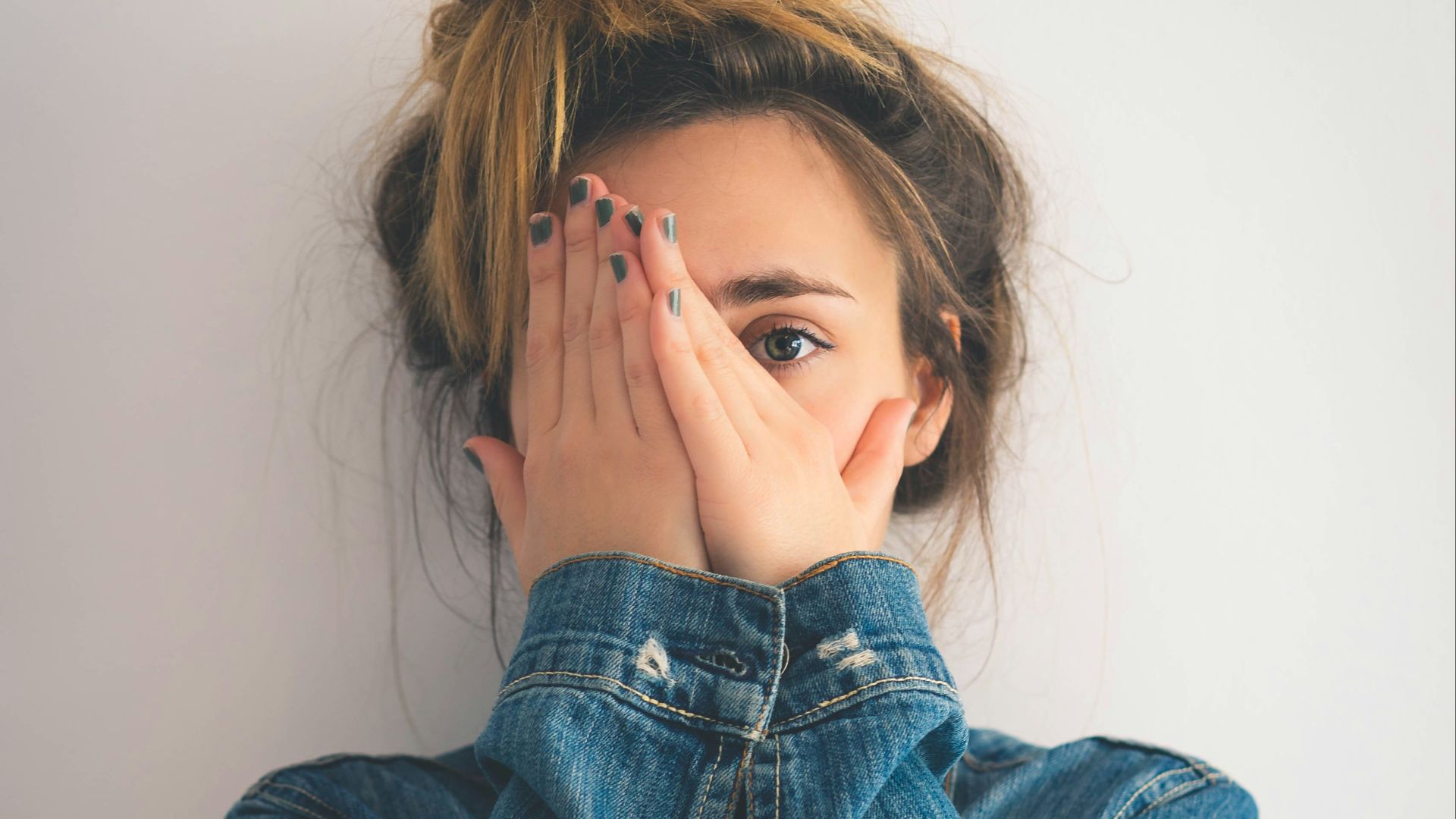woman in blue denim jacket