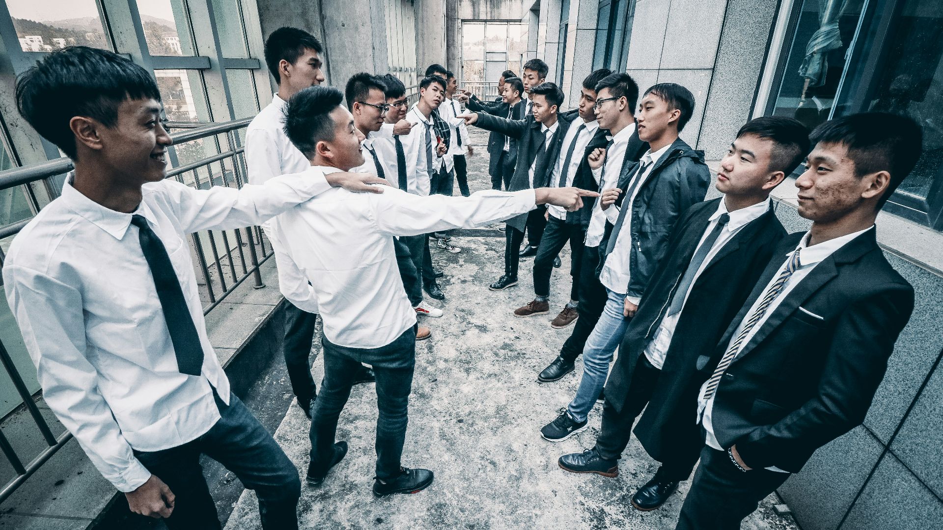 group of man gathering inside room