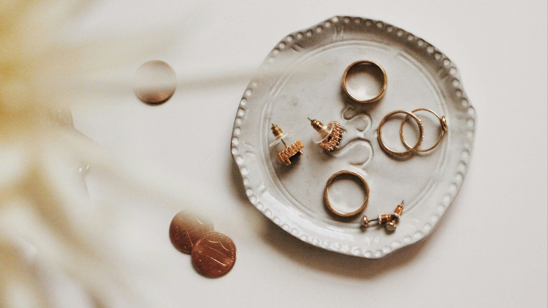 gold-colored jewelries