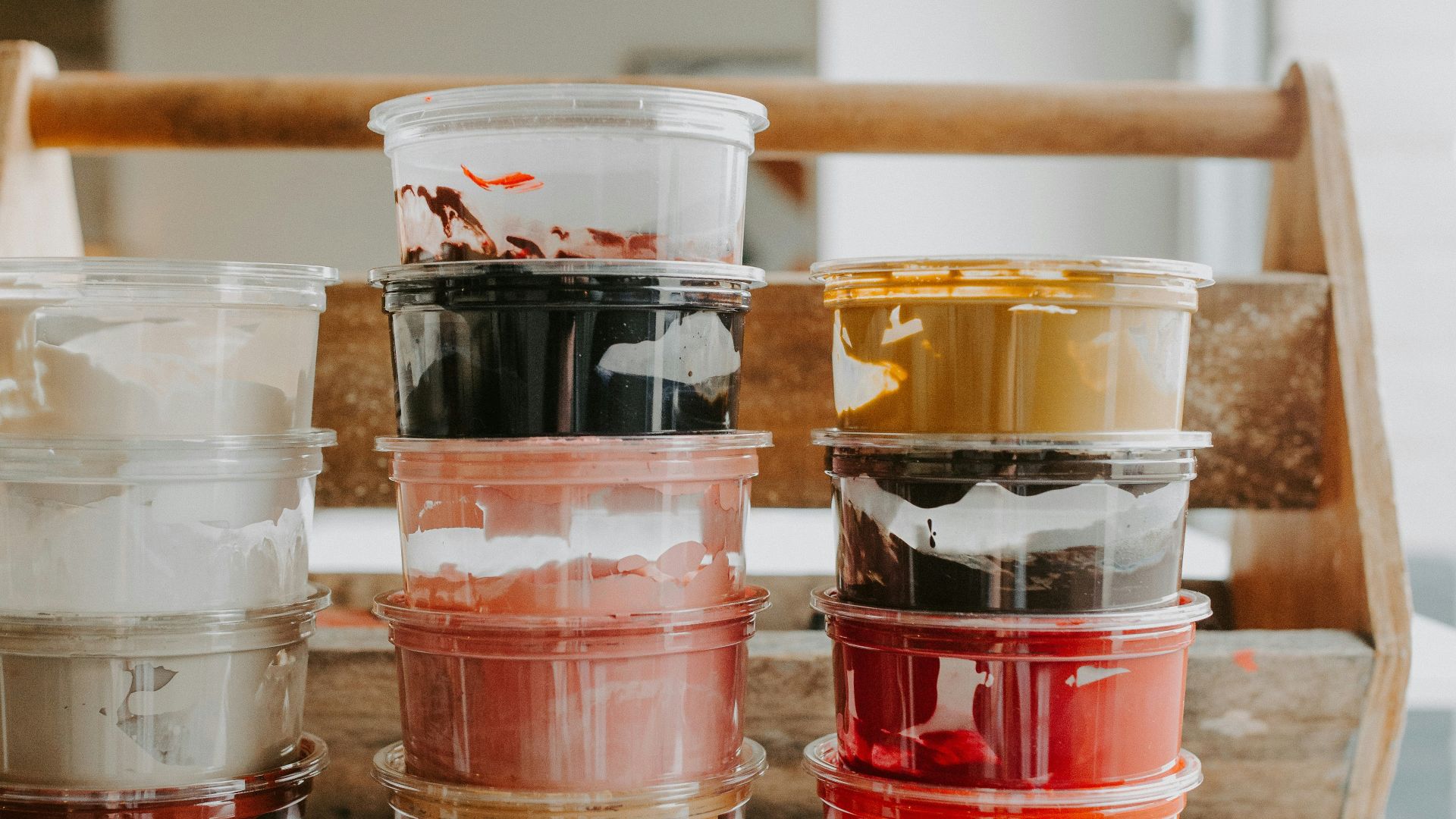 red and white plastic cups