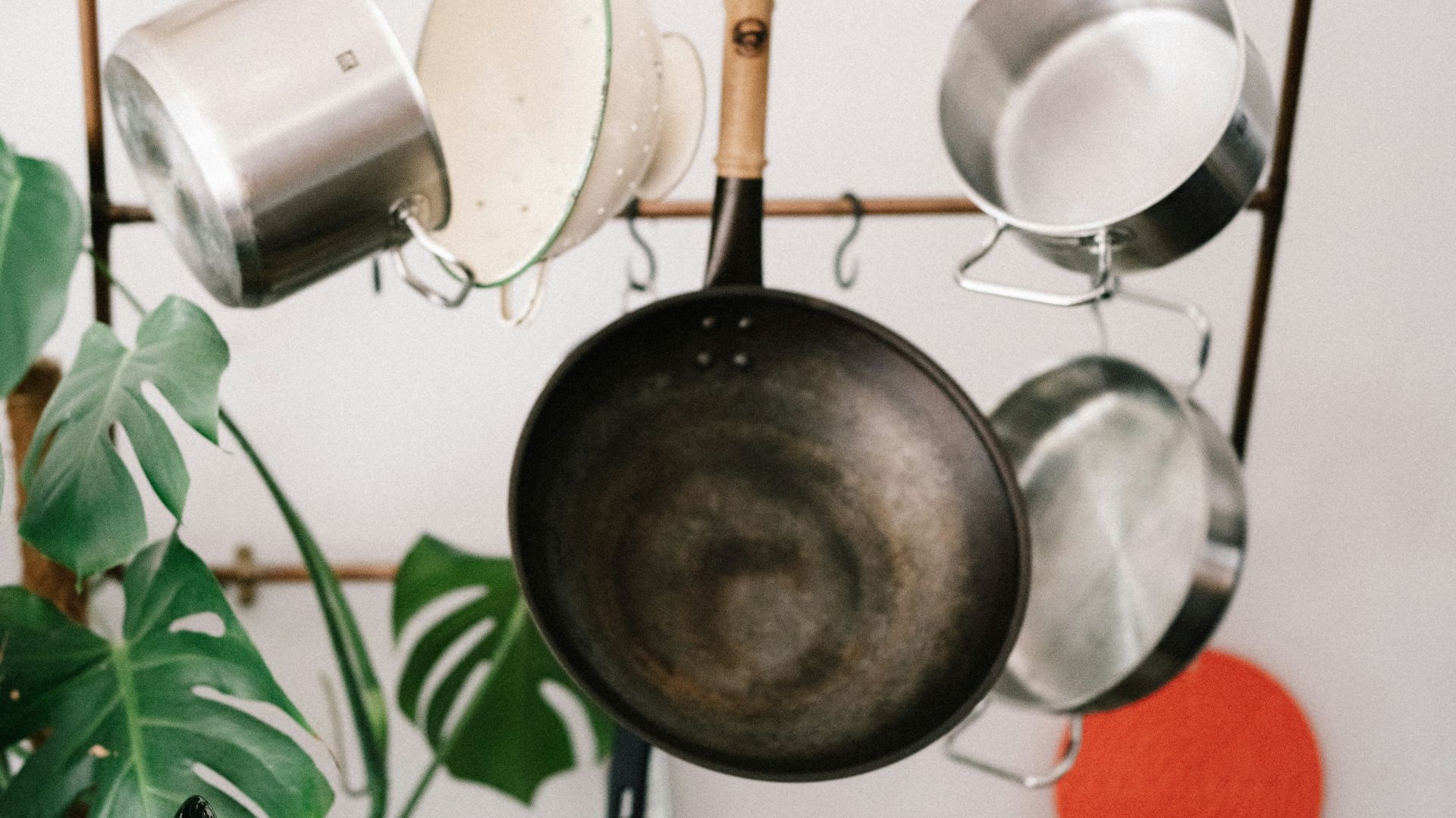 black frying pan on stove