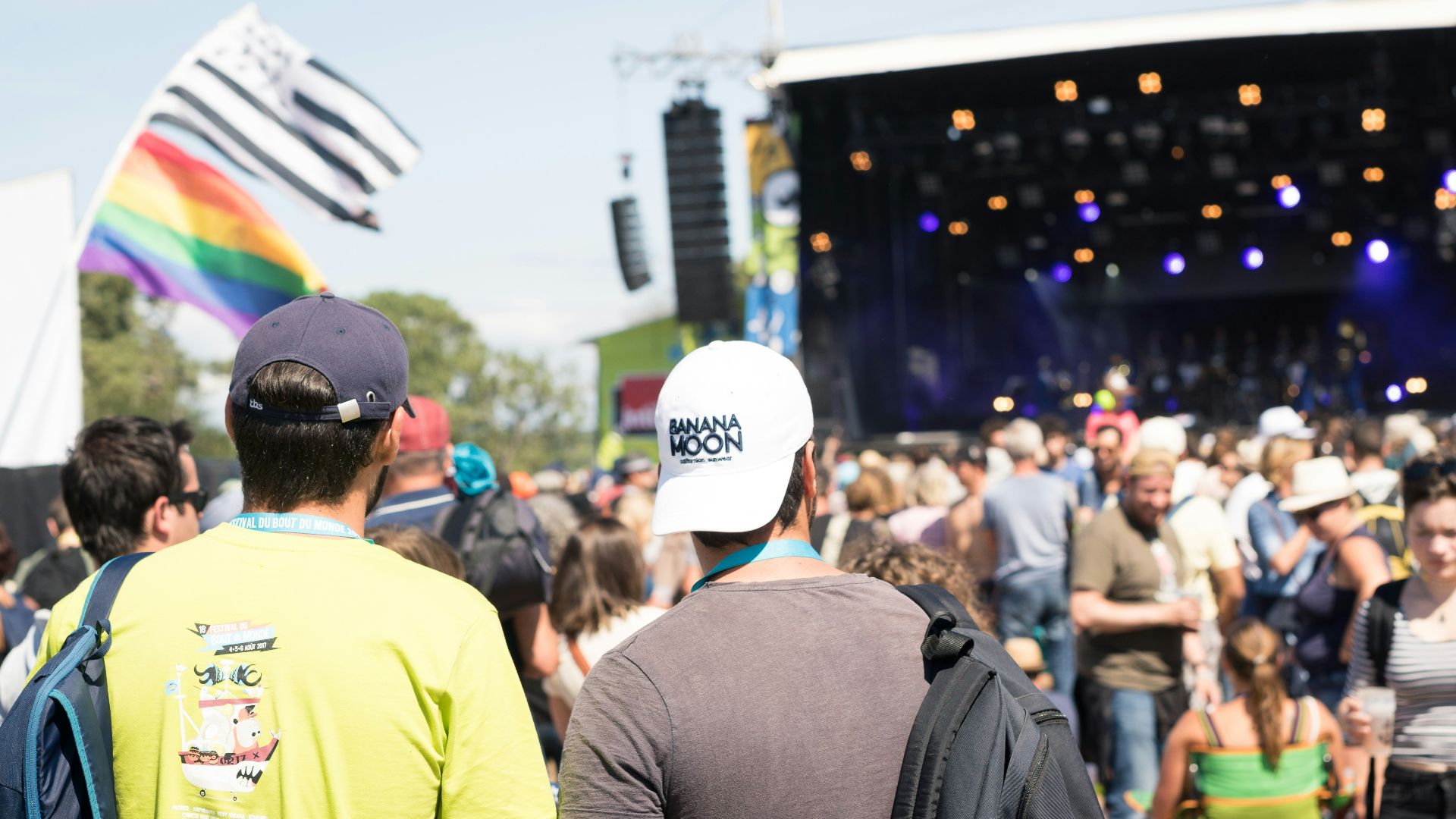 people standing near stage