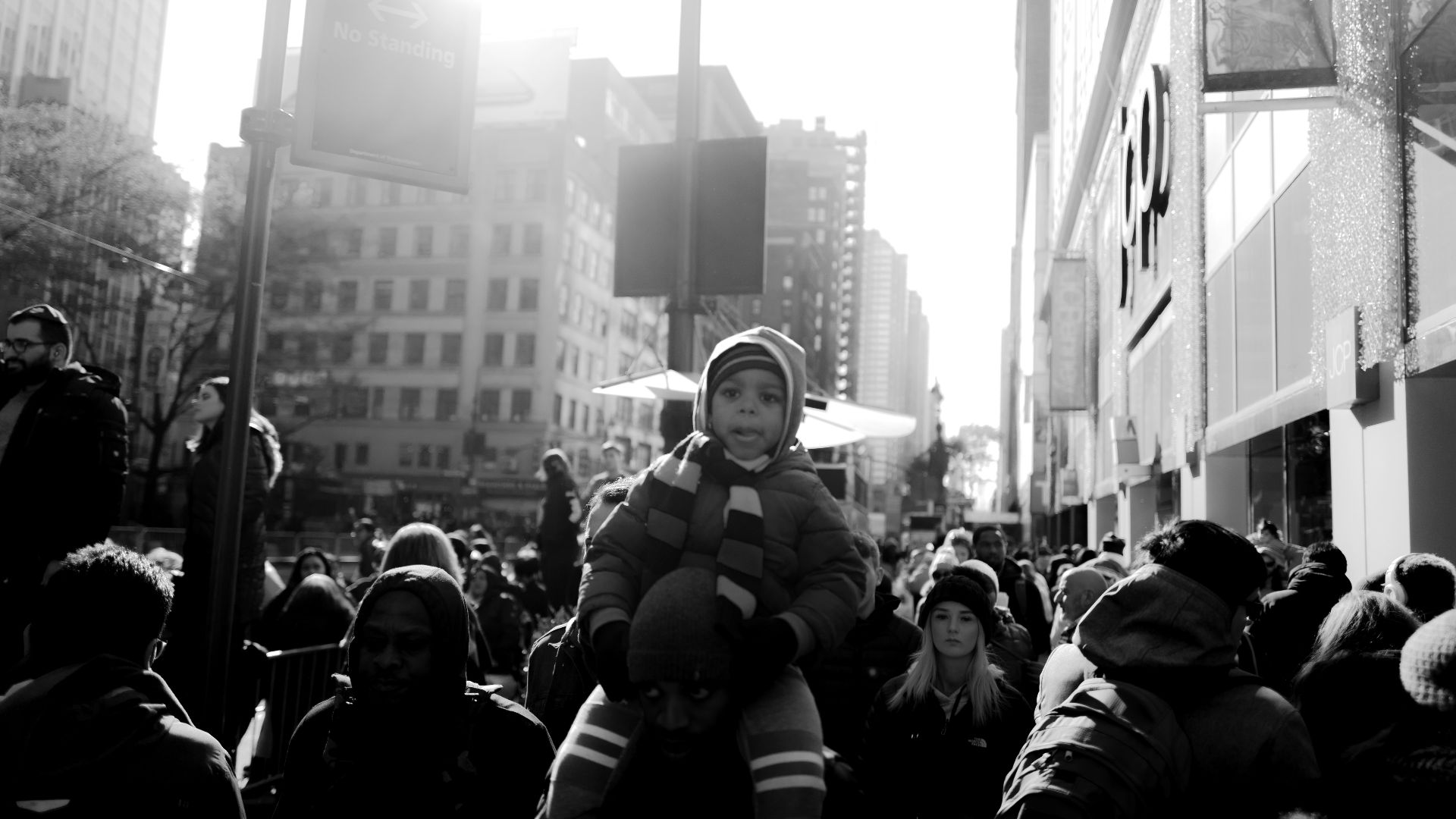 grayscale photography of crowd of people