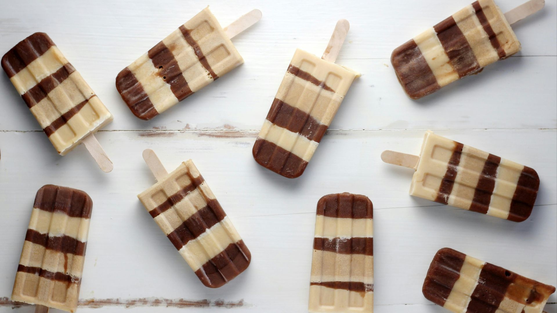 nine brown popsicles