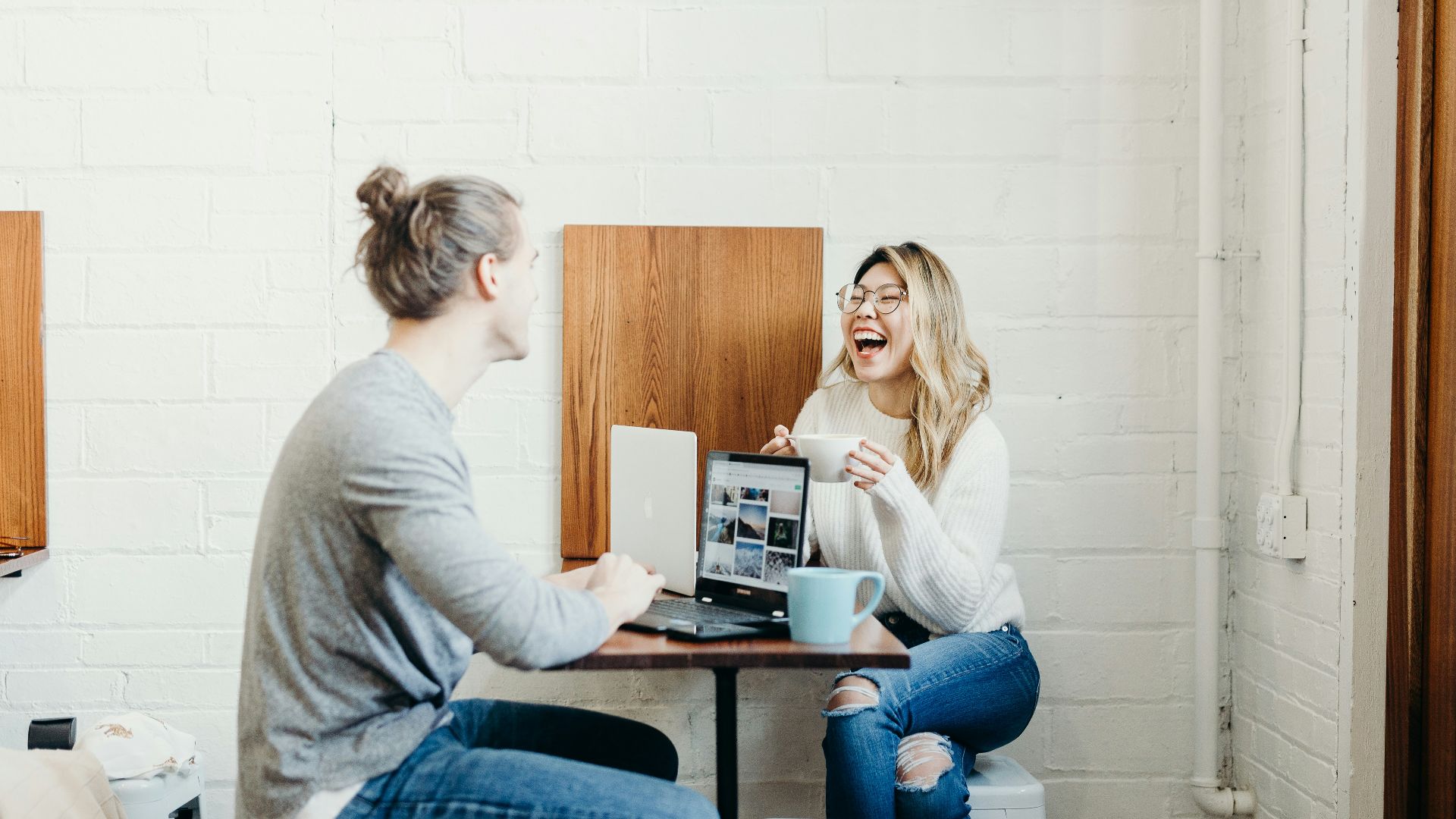 couple sitting on the dining table