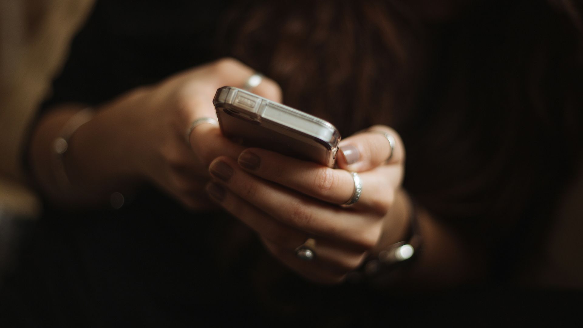 person using smartphone