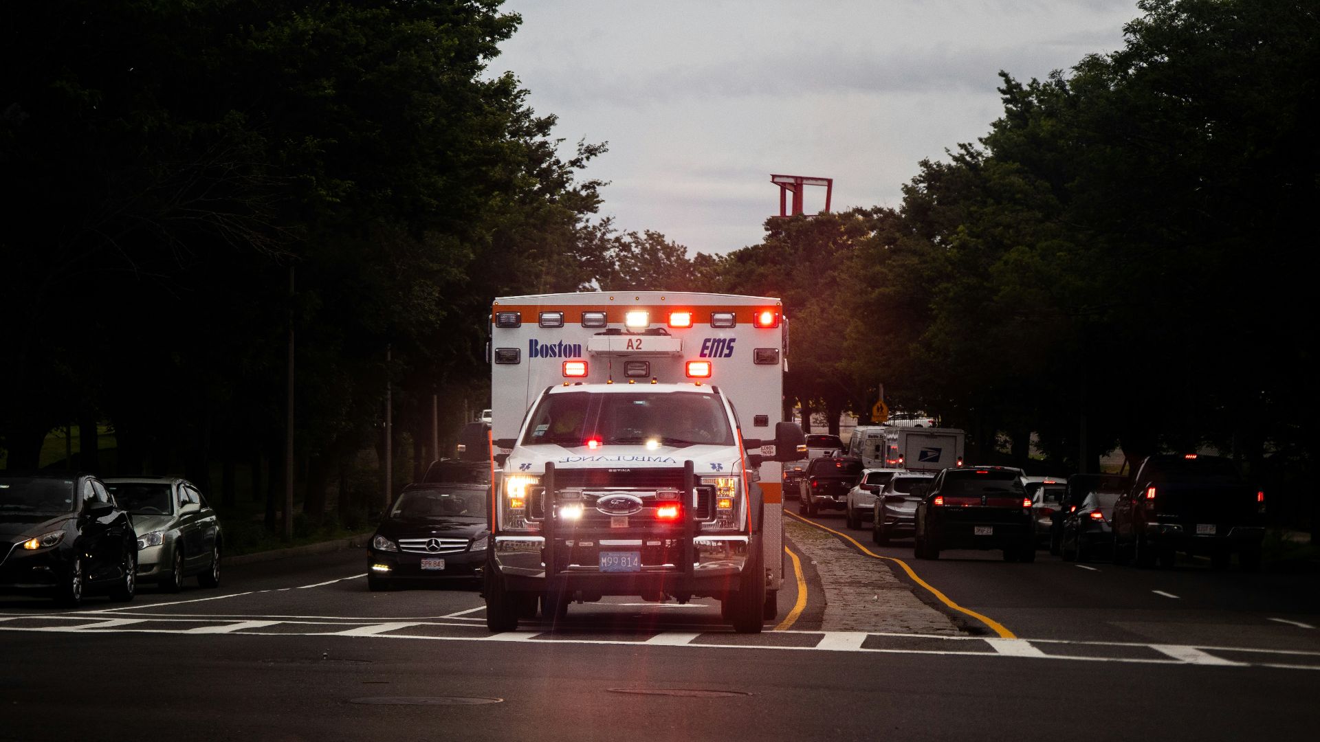 white and red car on road during night time