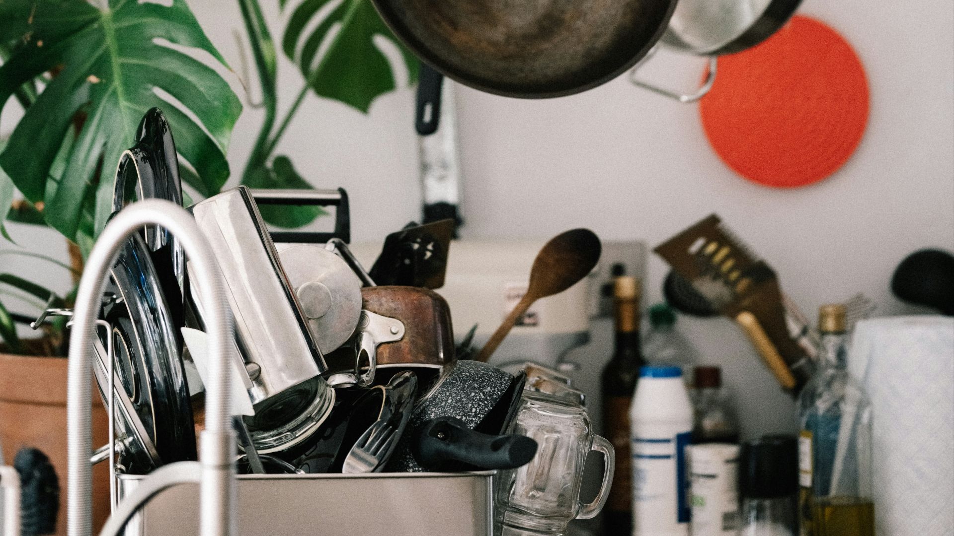 black frying pan on stove