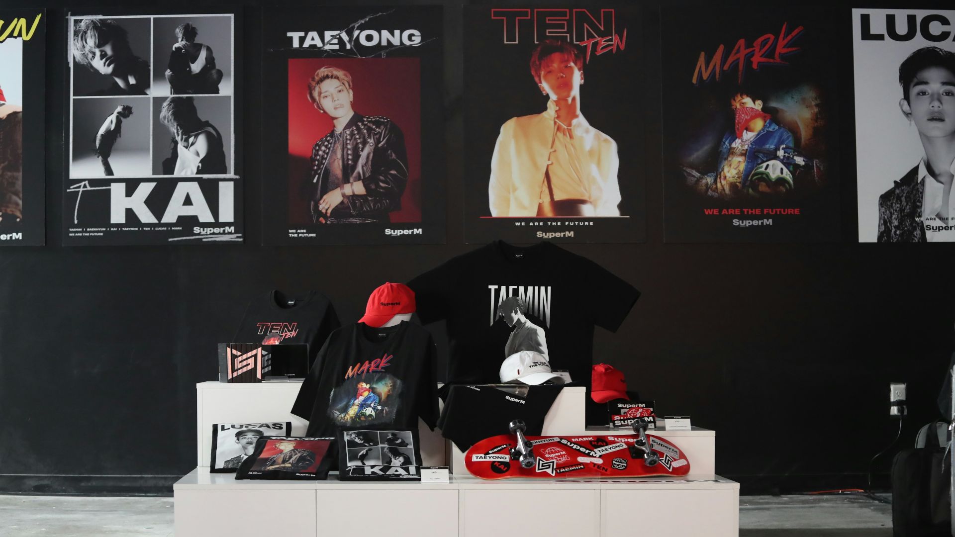 a display of clothing and accessories in a store