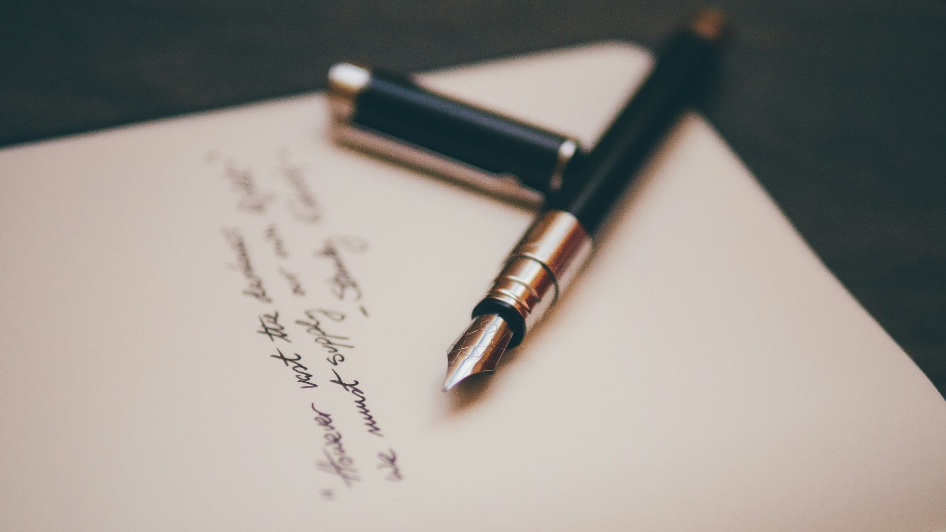 black and silver fountain pen