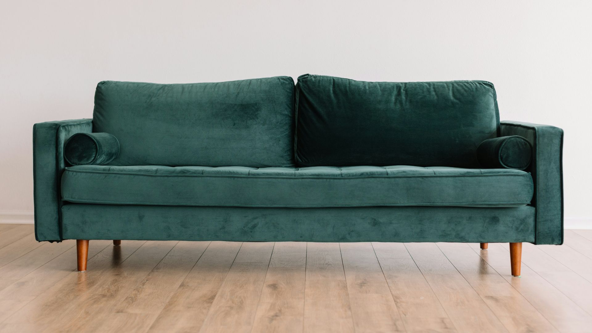 green fabric sofa