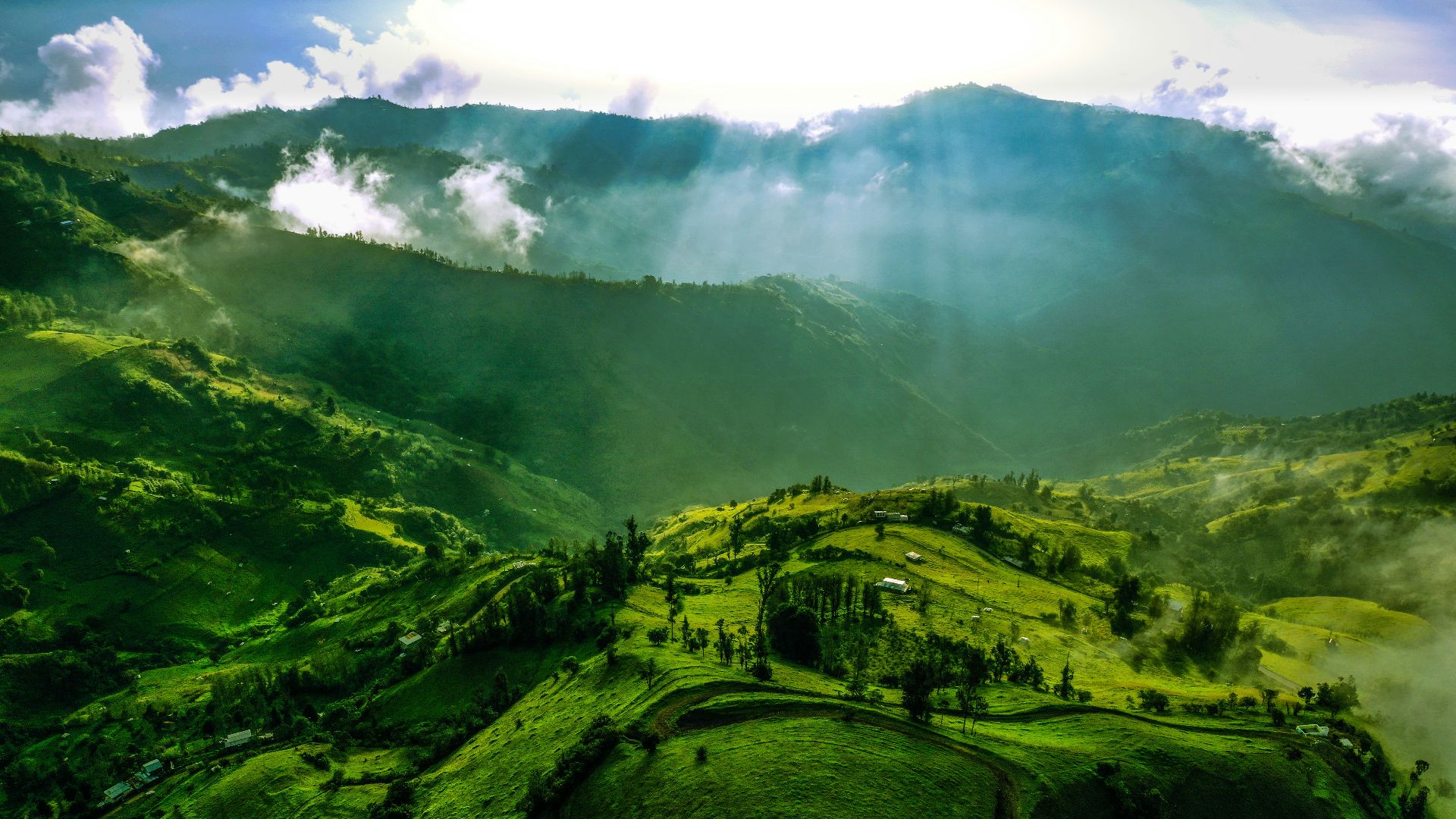 green grass field under white clouds during daytime